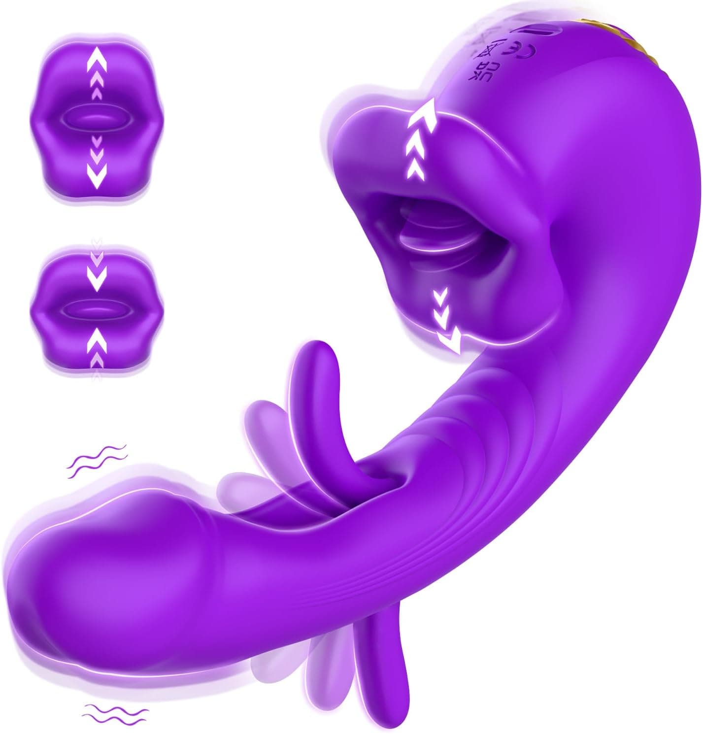 Vibration für Frauen Dildo Vibrator, G Punkt Vibratorensets mit Klitorisstimulation für Frau mit 10 Zungenlecken 10 Vibrationmodi 10 Schlagmodi, Sex Spielzeug für die Frauen Paare Klitoris Stimulator