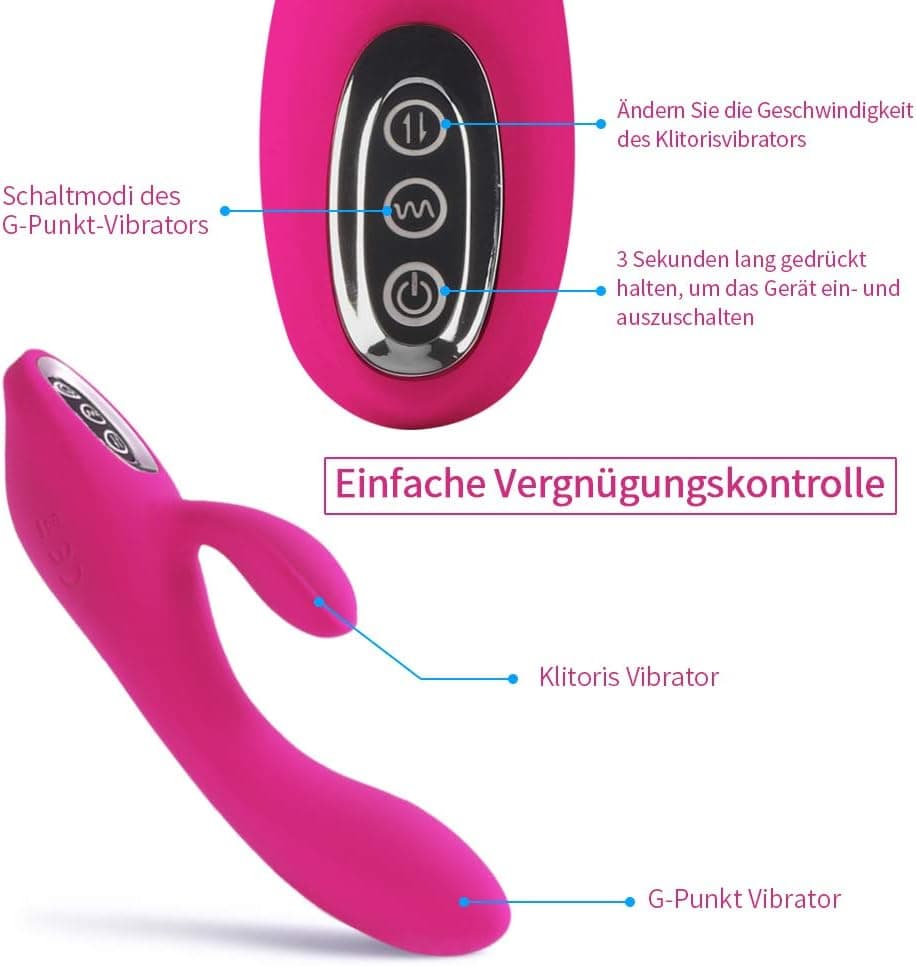 Vibratoren für Sie Klitoris und G-punkt mit Starke Funktion - Adorime Silikon Rabbit Vibrator Analvibrator Dildo Erotik Sexspielzeug für Frauen und Paare mit 7 Vibrationsfrequenz