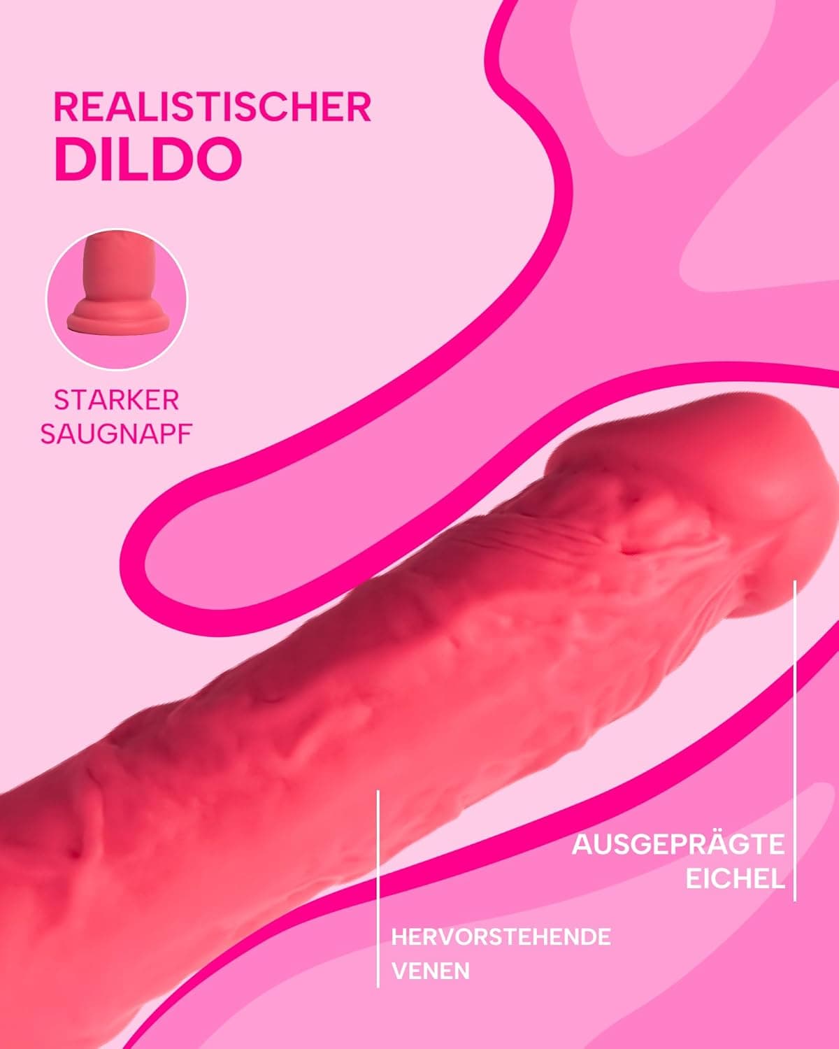 MySecretCase Realistischer Diloschwanz für Frauen 13cm Dildo Saugnapf Sextoys Analdilo für Männer Squirting mit starkem Saugnapf Ideal für Strap On Dildo, Freihändiges Penis Vielseitig