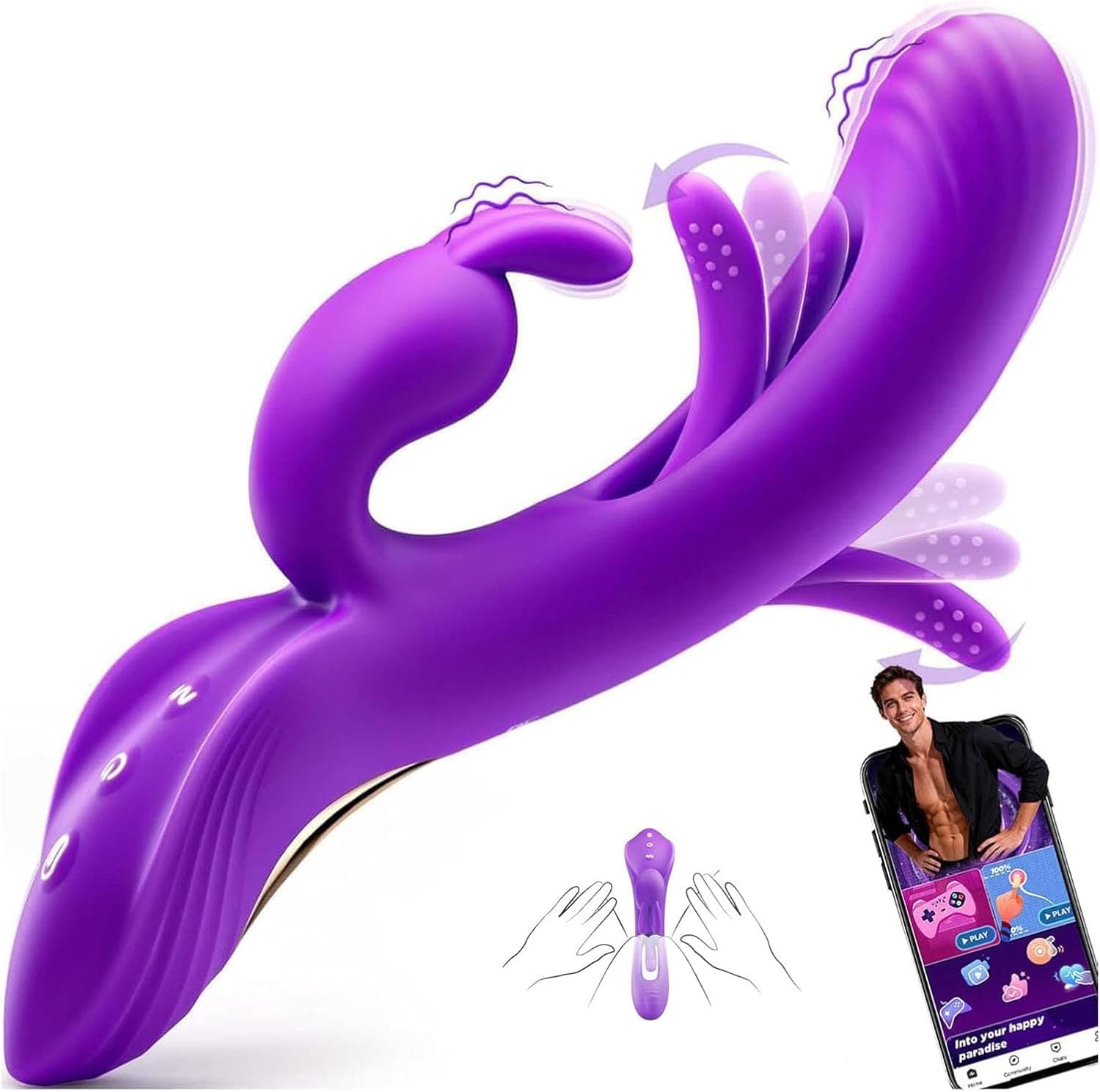 AI-Sync Vibratorensets für Frauen Dildo Vibrator, Sex Spielzeug für die Frau mit 5 Zungenlecken 5 Flatternmodi 5 Vibrationmodi, Vibration für Frauen Sex Toyset für Woman Vibratoren Klitoris Stimulator