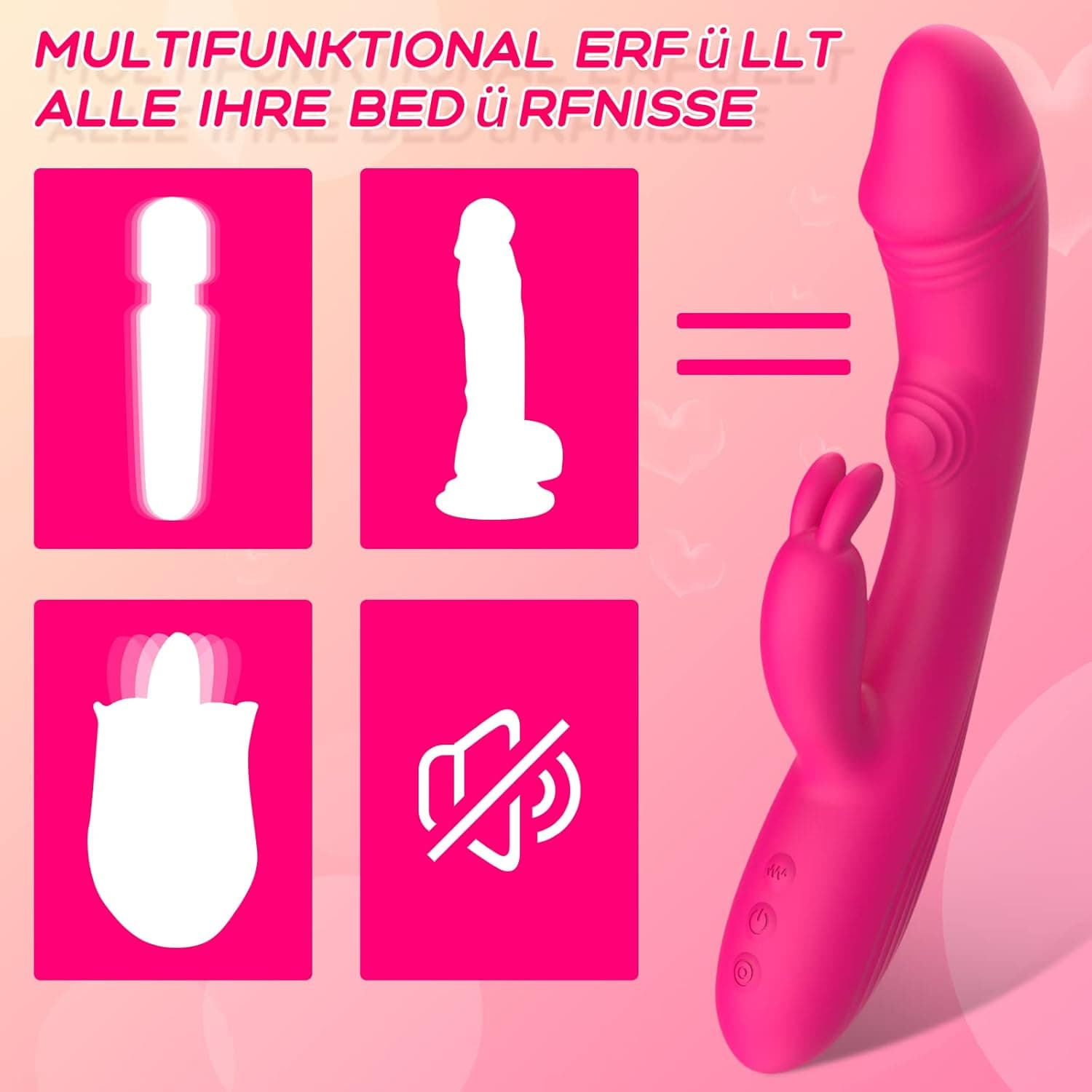 Rabbit Vibratoren für Sie Klitoris und G-punkt Sex Spielzeug für Paare mit 10 Vibrationsmodi&amp;5 Pulsationsmodi Erotik Sex Spielzeug für die Frau, Vibration für Frauen Sexspielzeuge für Paare Sex Dildo
