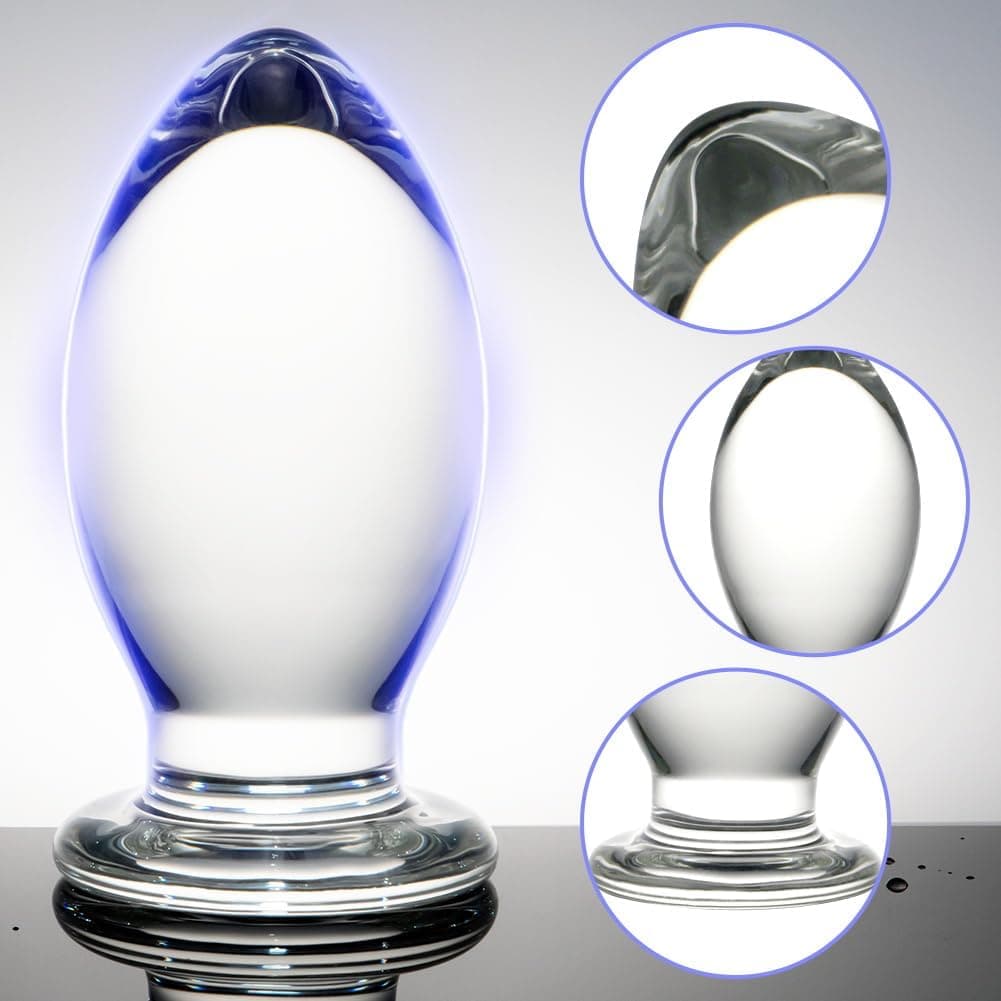 SXOVO Glas Butt Plug, Clear Anal Plugs Butt Plug Kristallglas Dildo Anal Klassische Dildos Anal Dildo Anal Toys Sexspielzeug für Männer und Frauen, Erwachsene Paare, Einsteiger (S)