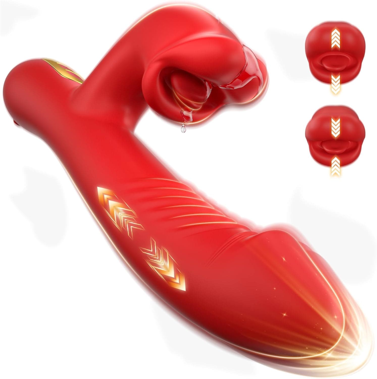 Dildo G-Punkt Vibrator Vibratorensets für Frauen Klitoris Vibration Sex Spielzeug für die Frau Sexspielzeug Vibratorset for Woman Analvibrator 10 Modi, 5 Zungenlecken &amp; 3 Stoßfunktionen Sex Toys