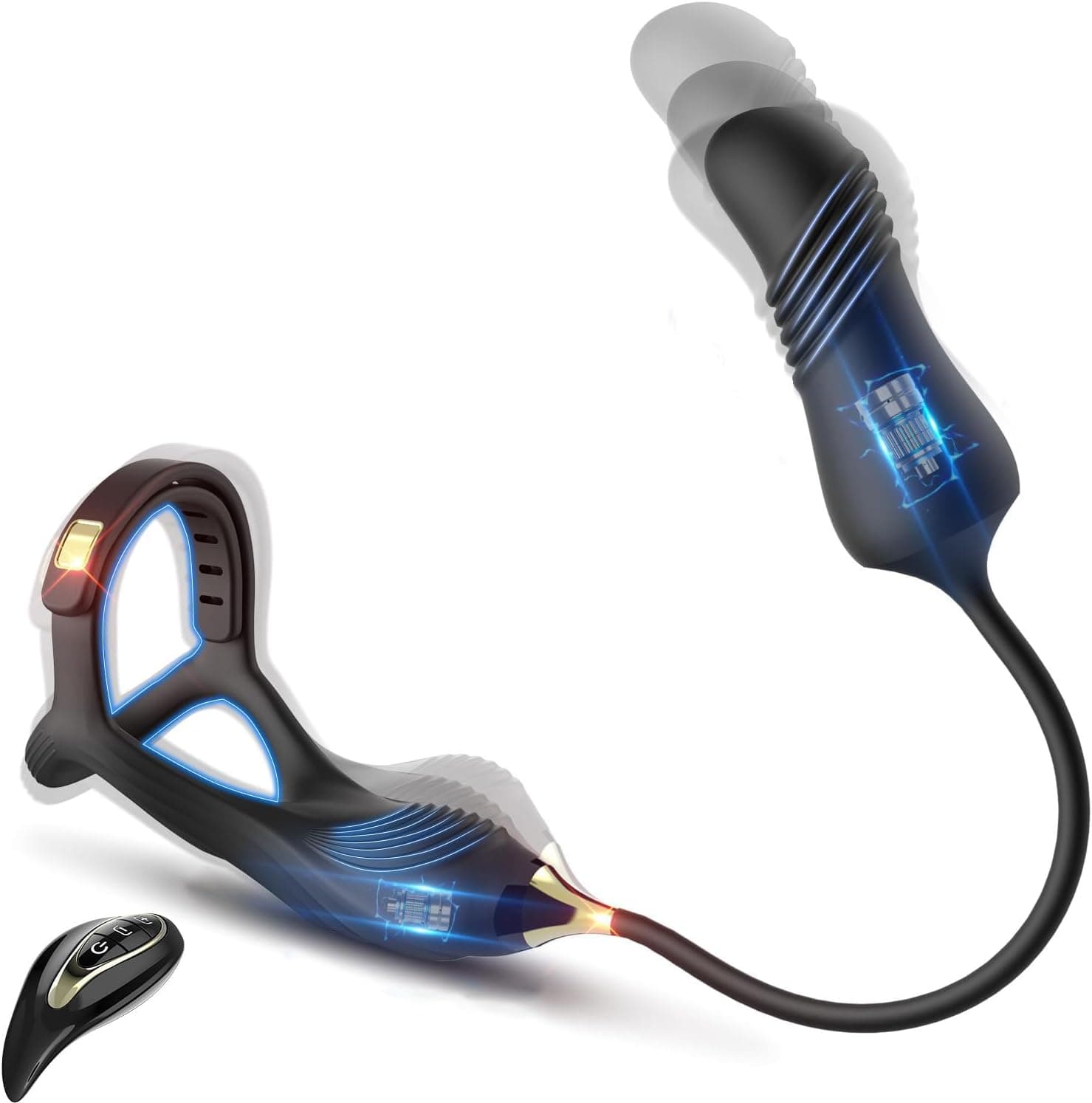 Penisring Vibratoren mit 10 Teleskop-Vibrationsmodi und Fernbedienung,Analplug Prostata Stimulation Männlicher Analvibratoren Einstellbar Anal Vibrator Sexspielzeug für Männer Paare