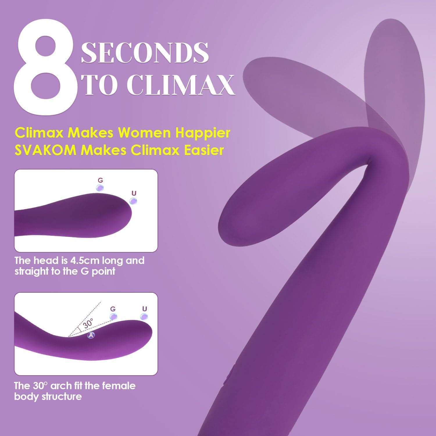 SVAKOM COCO Vibratoren für Sie,8 Sekunden zum Orgasmus,Dildo Erotik Sexspielzeug für Paare und Frauen,Vibrator mit Stoßfunktion,Klitoris G-Punkt Stimulator,Analvibrator