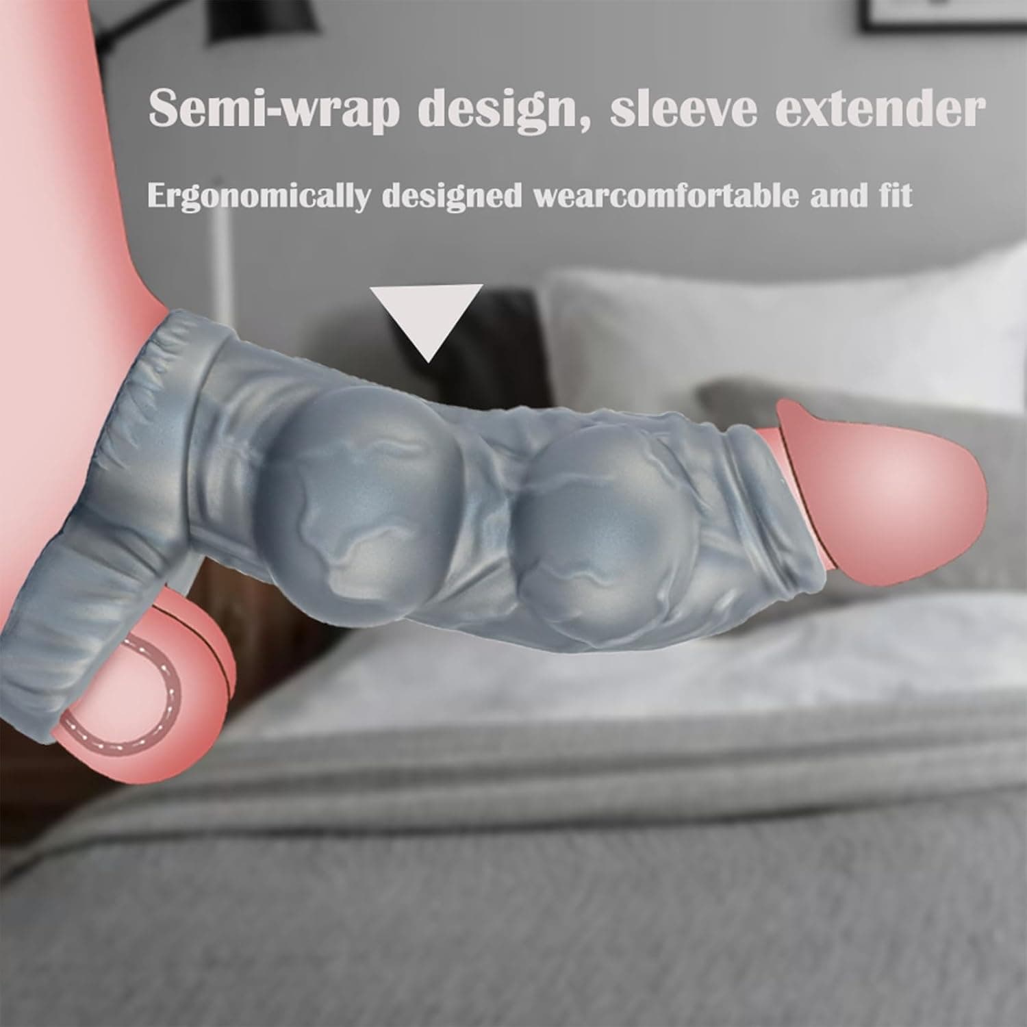 17cm Realistischer Penishülle Animal Dog Knot Dildo Penismanschette mit Hodenring Silikon Penis Sleeve zür Penisverlängerung Verzögerung Ejakulation Cock Sleeve Sex Spielzeuge für Männer Paare