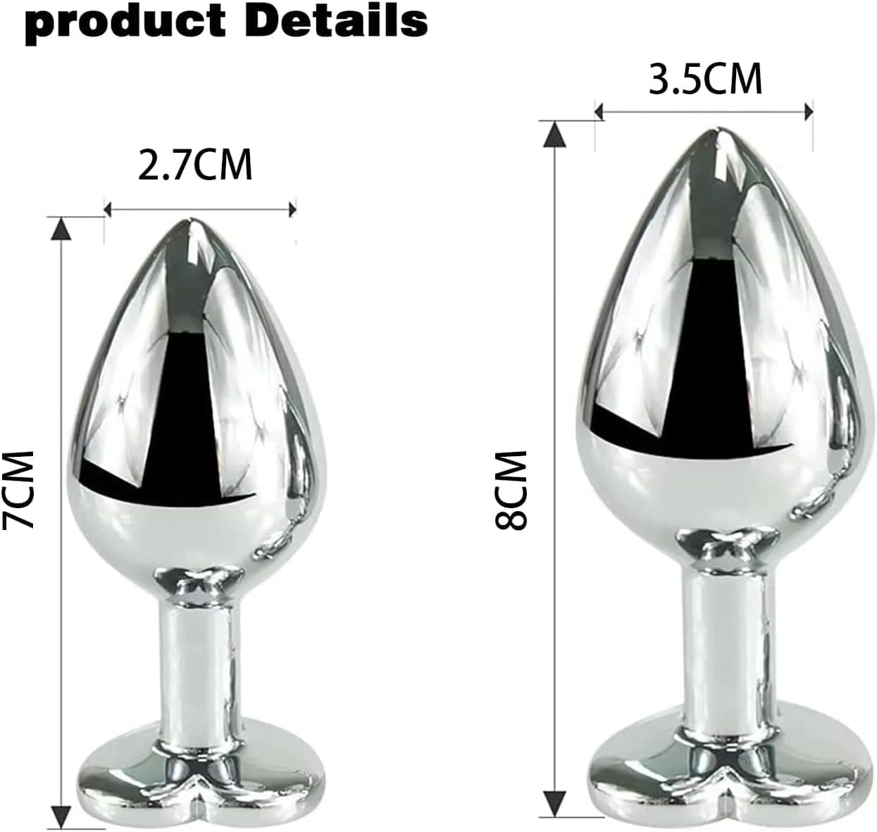 2 x Anal plug,sex spielzeug für die frau männer,Anal Butt Plug mit Kristall Diamant, Metall analplug,Herzförmige Anal Trainer,Kristall Butt Plug Kit(Ø 27 mm, Ø 35 mm)