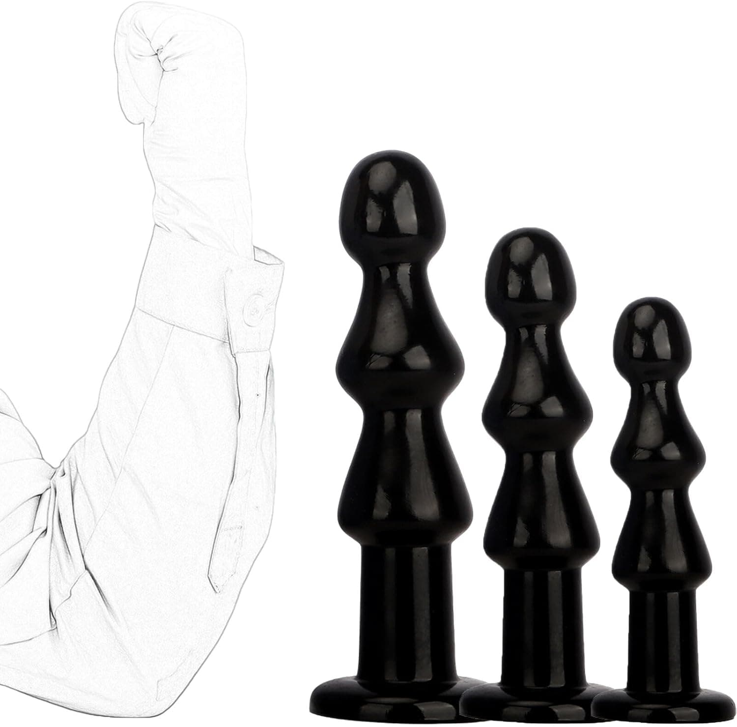 3 Größe Riesen Buttplug mit Saugnapf S/M/L Analkugel Anus Dilatator Vagina Stimulator Groß Anal Stecker Butt Plug Prostata Massager Analdilatator Analperlen Sexspielzeug für Frauen Männer Paar