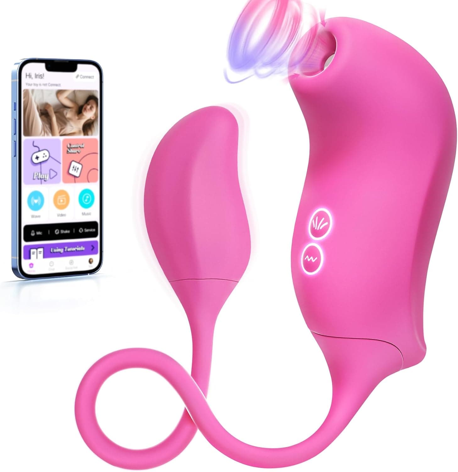 Vibrator Sex Spielzeug für die Frau Paare - Vibration für Frauen Sexspielzeug Vibratorensets Dildo G-Punkt Klitoris Stimulator für Sie mit 10 Vibrationsmodi &amp; Saugmodi, APP-Steuerung Sex Toyset Damen