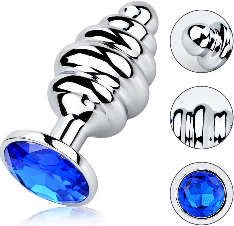 SXOVO Groß + Medium + Klein Butt Plug Metall Analplugs Set mit Edelstein Sex Toys Sexspielzeug für Männer und Frauen