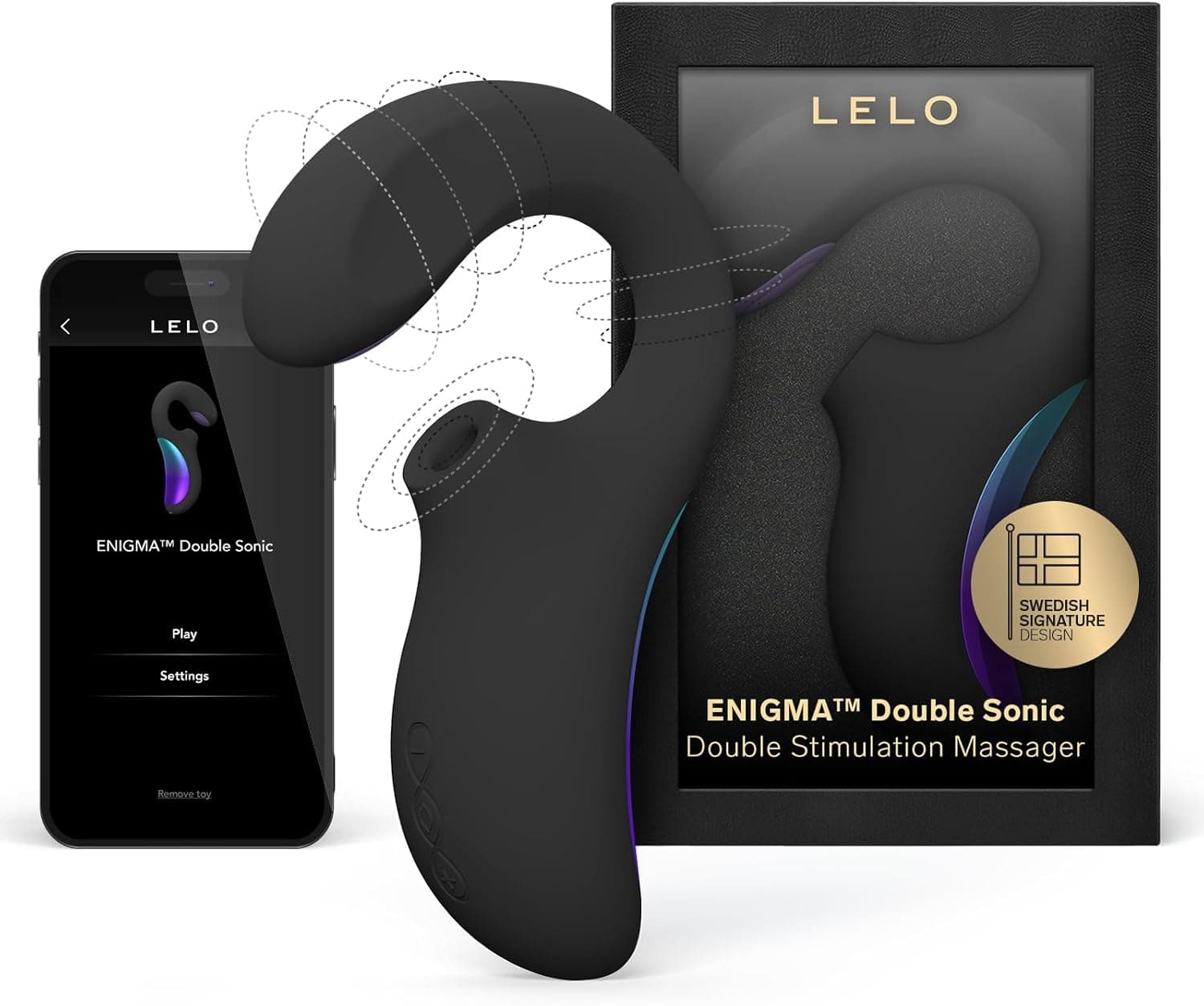 LELO ENIGMA Double Sonic Dreifach G Punkt Vibrator mit App, Klitoris Vibration für Frauen, Lusteinstellungen und 2 Extra-Modi, Sextoy Vibratoren, Sexspielzeug für Frauen Solo (Cyber Purple)