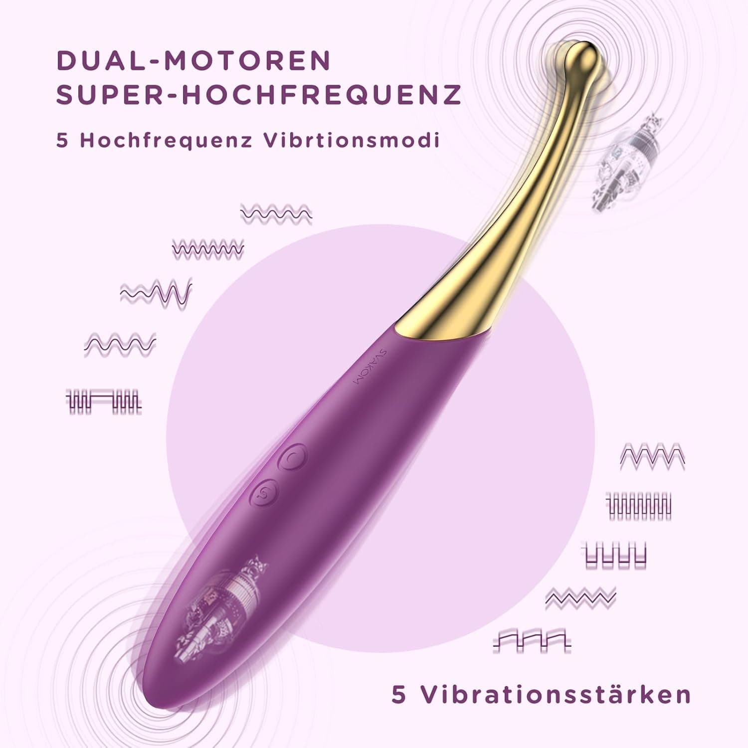 SVAKOM 2 in 1 Vibratorensets für Frauen, Sex Spielzeug für die Frau Paare Vibrator, Sexspielzeug für G-punkt Klitoris Anal Nipple, Hochfrequenz Dildo 25 Vibration für Frauen Sex Spielzeug mit 2 Köpfe
