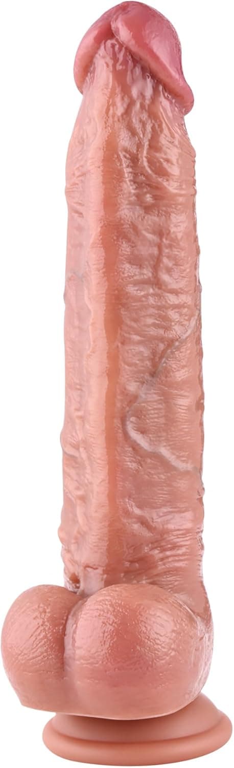 Hismith 10.1 Inch Dual-Density Silicone Dildo, 8.08 Inch Insertable Realistic Dong with KlicLok System - Averya M Size Intermediate Series