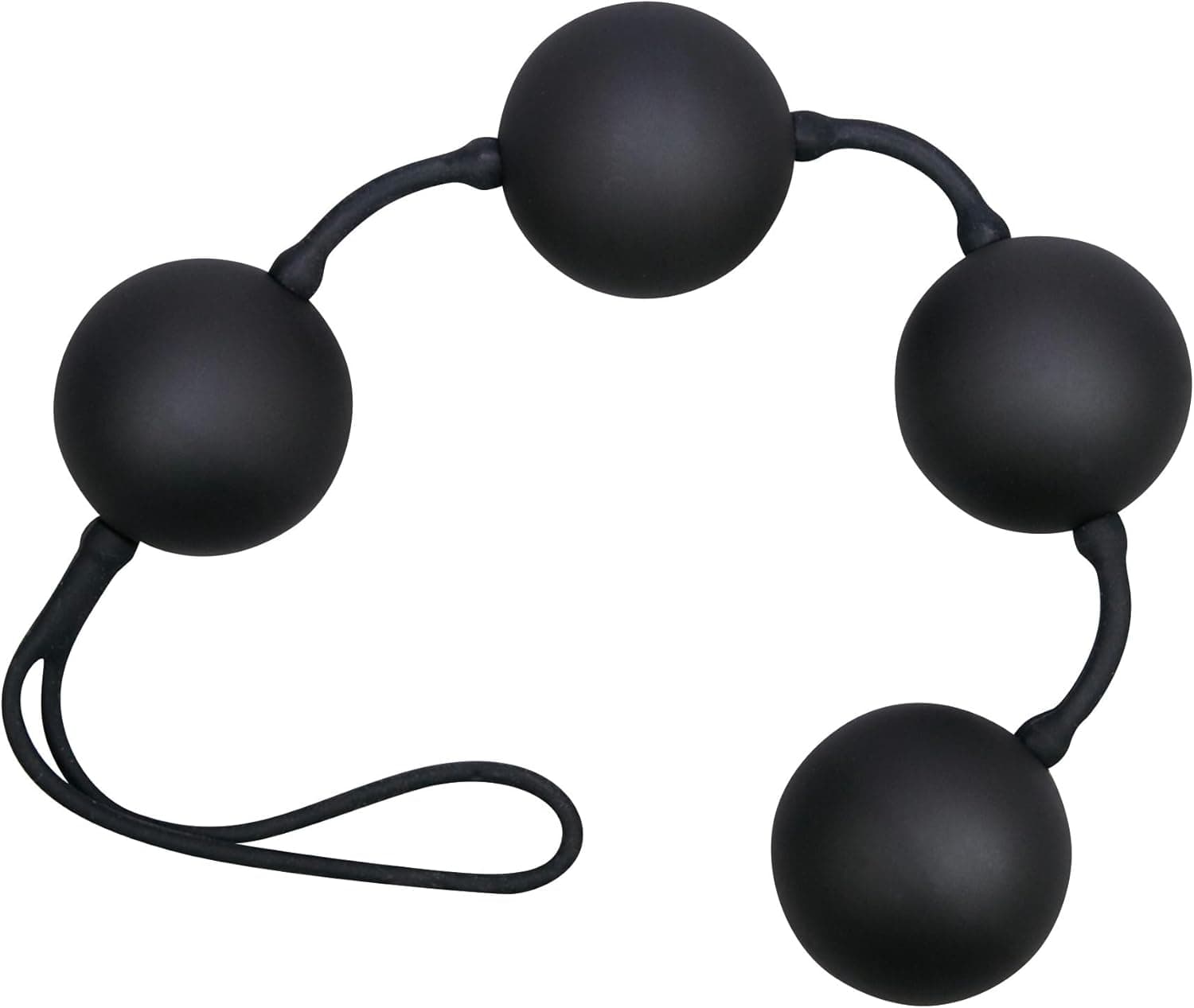 You2Toys Velvet Black Balls 4er Kugeln - softe Liebeskugeln für sie, Loveballs für effektives Training der Vaginalmuskulatur und des Beckenbodens, Lustkugeln mit Rückholschlaufe, schwarz | 1er Pack