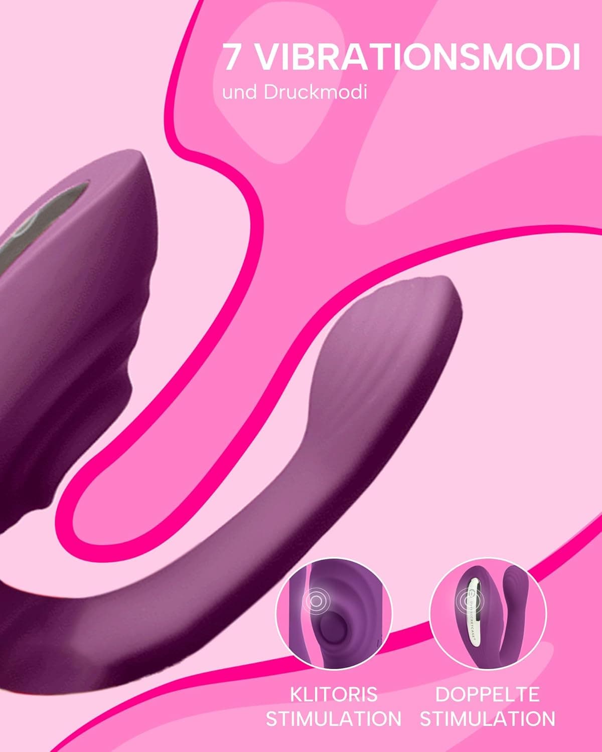 MySecretCase Vibrator mit Fernbedienung Vibratorensets für Frauen Klitoris 7 Vibrationsmodi 7 Druckmodi C-Form Klitoris Stimulator &amp; G Punkt Vibration für Frauen Leises Sexspielzeug aus Silikon