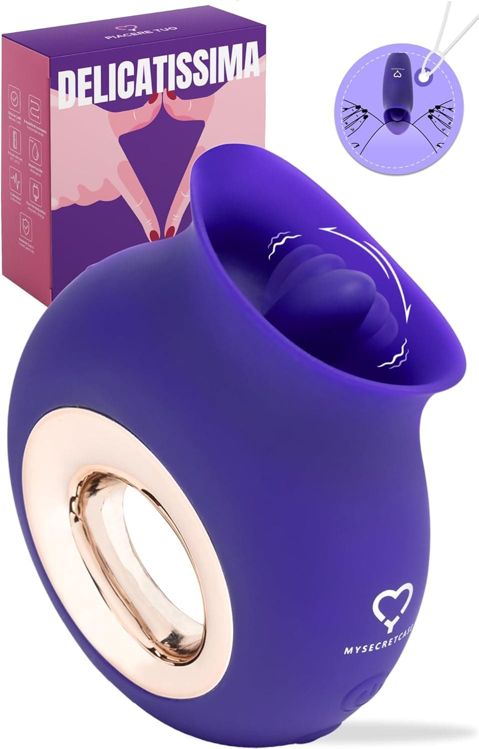 MySecretCase Klitoris Stimulator für Sie Dildo Klein Druckwellenvibrator für Frauen, Zungenvibrator mit 10 Vibrationsmodi, Vibratorensets Für Frauen Klitoris Wasserdichtes Sexspielzeug USB