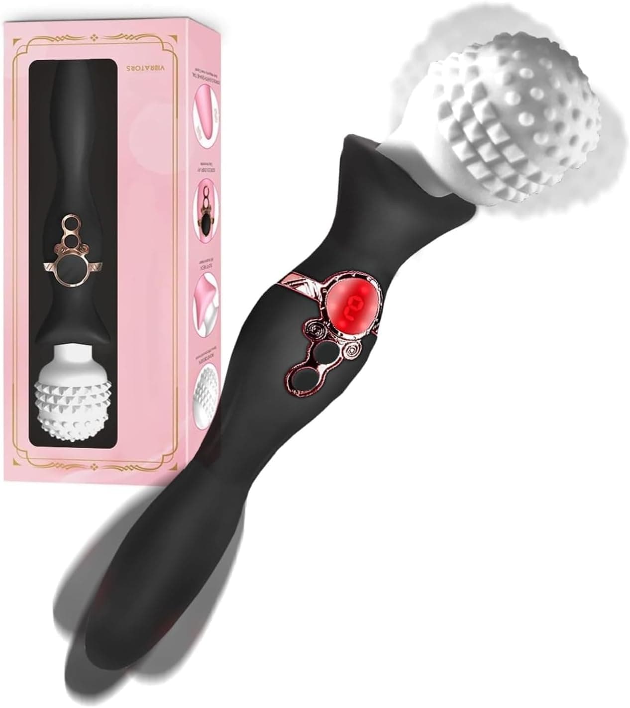 Dildo Vibrator Sexspielzeug für Frauen Vibration für Frauen mit doppelter Stimulation 9x9 Modi Paar-Vibrator Klitoris &amp; Prostata Massagestab (schwarz)