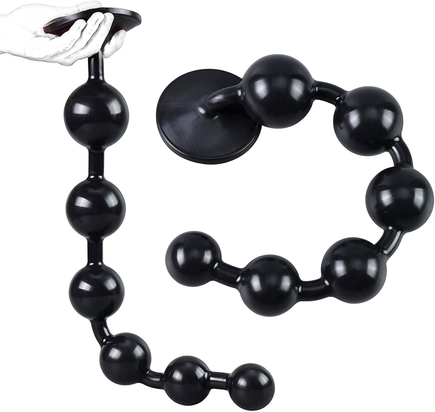 Extra Lang Silikon Analplug Analkette mit 5 Kugel Anal Beads Anal Dildo Butt Plug Analkugeln Analperlen Prostata Massager G-Punkt Stimulator SM Sexspielzeug für Frauen Männer Paare (Schwarz-XL)
