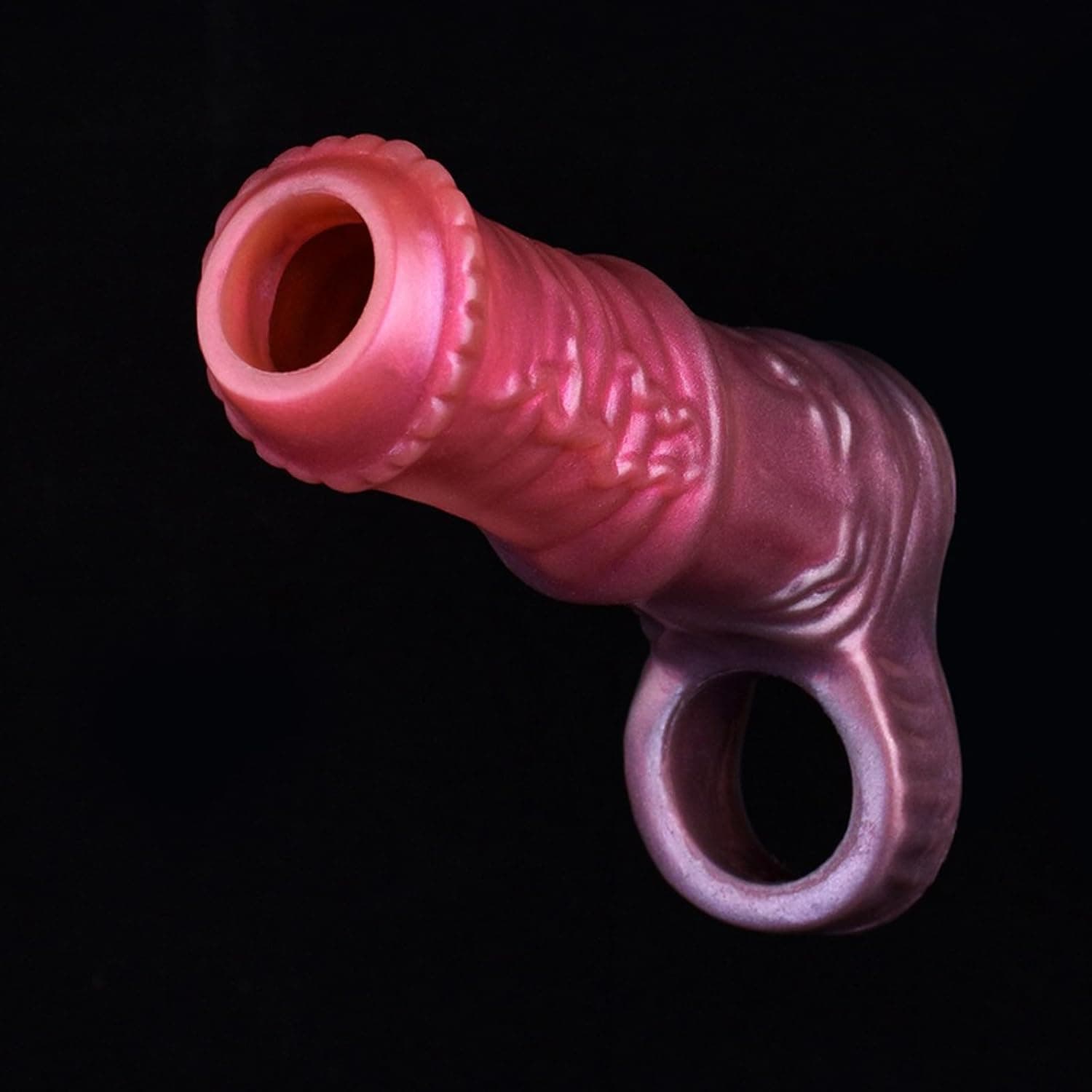 Silikon Penishülle Penis Sleeve Realistischer Pferd Dildo Tier Horse Penis Hülle mit Hodenring Penisverlängerung Erweiterung Herren Penismanschetten Dick Sexspielzeug Für Männer(M)