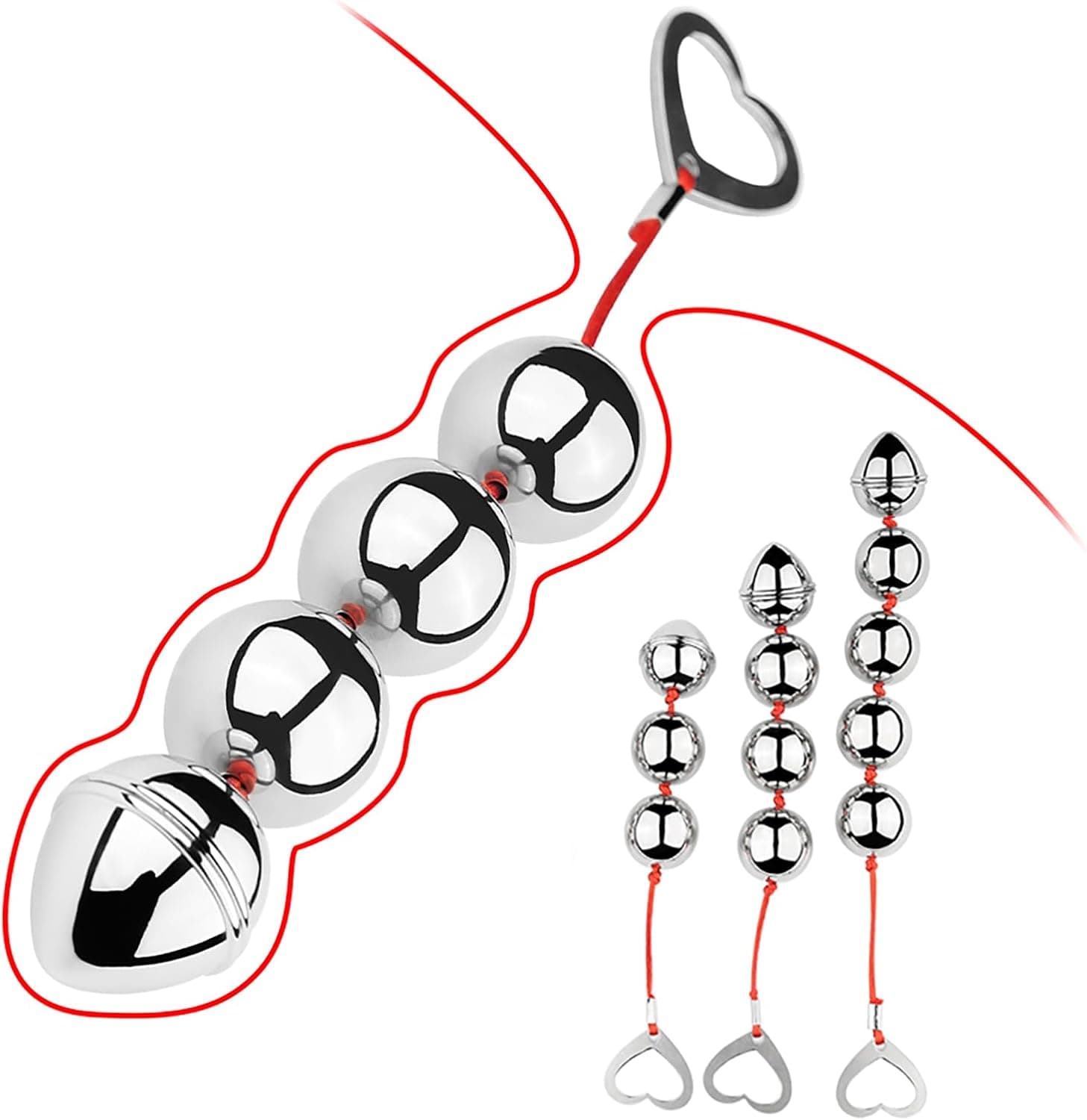 Metall Analperlen Anal Beads Anal Kette mit Kugel und Ziehring Analkugeln Analplug Vaginal G-Punkt Stimulation Masturbation Butt Plug Sexspielzeug für Männer Frauen Homosexuell(5 Kugeln)