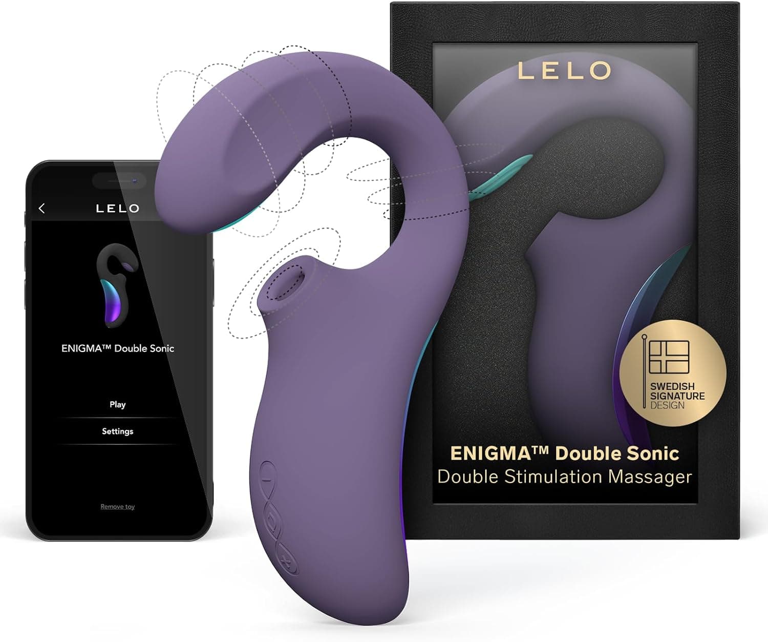 LELO ENIGMA Double Sonic Dreifach G Punkt Vibrator mit App, Klitoris Vibration für Frauen, Lusteinstellungen und 2 Extra-Modi, Sextoy Vibratoren, Sexspielzeug für Frauen Solo (Cyber Purple)