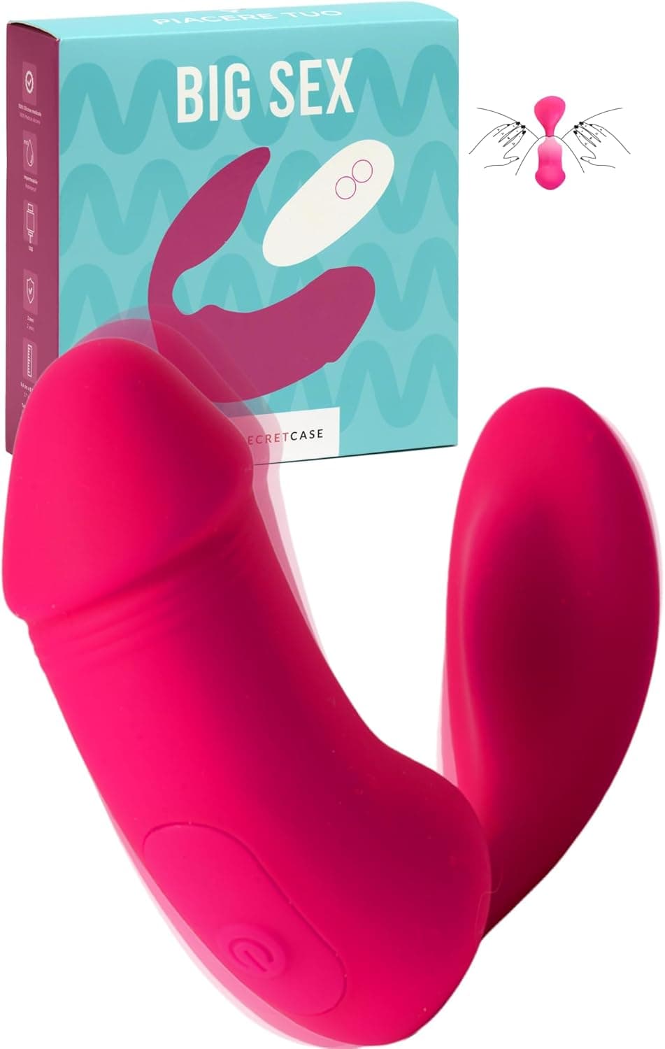 MySecretCase Vibrator mit Fernbedienung Vibratorensets für Frauen Klitoris 7 Vibrationsmodi 7 Druckmodi C-Form Klitoris Stimulator &amp; G Punkt Vibration für Frauen Leises Sexspielzeug aus Silikon