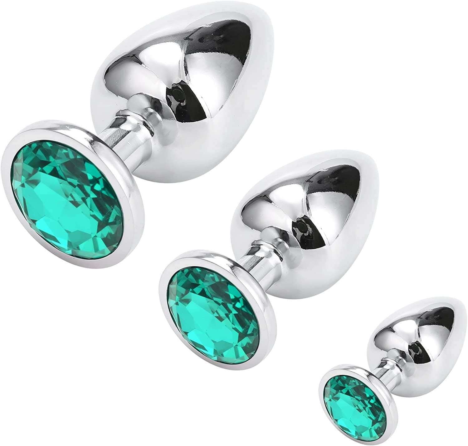 Klein Medium Groß Metall Analplug Set Buttplug Anal Butt Plug mit Kristall Diamant