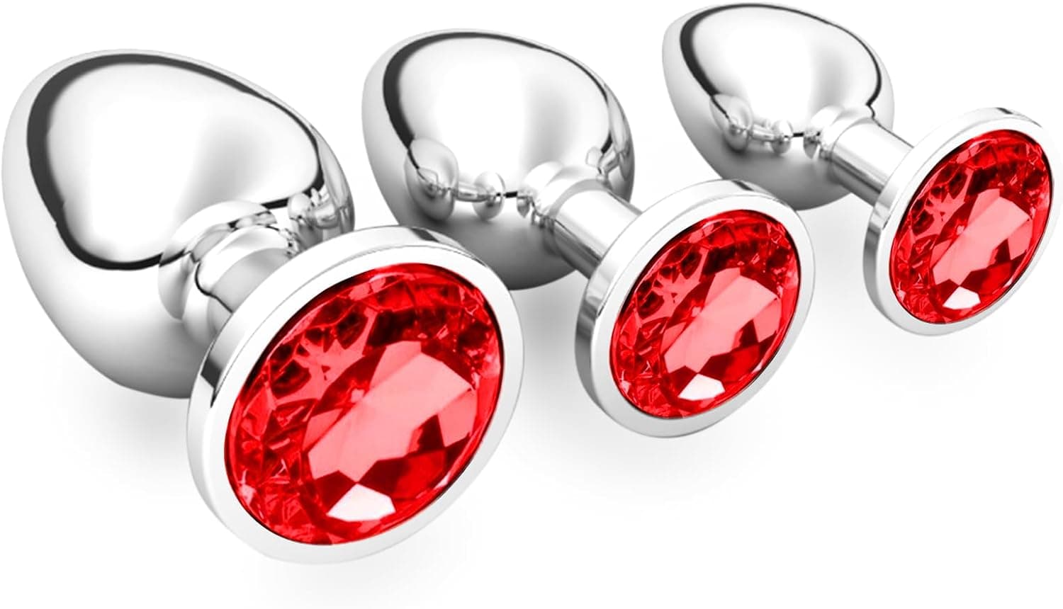 3 Stücke Klein Medium Groß Metall Analplug Set mit Kristall Diamant Sex Spielzeug,Buttplug Anal Butt Plug,für Frauen Männer Paare Anfanger für Frauen Männer Plug Metall Set (Dunkellila)