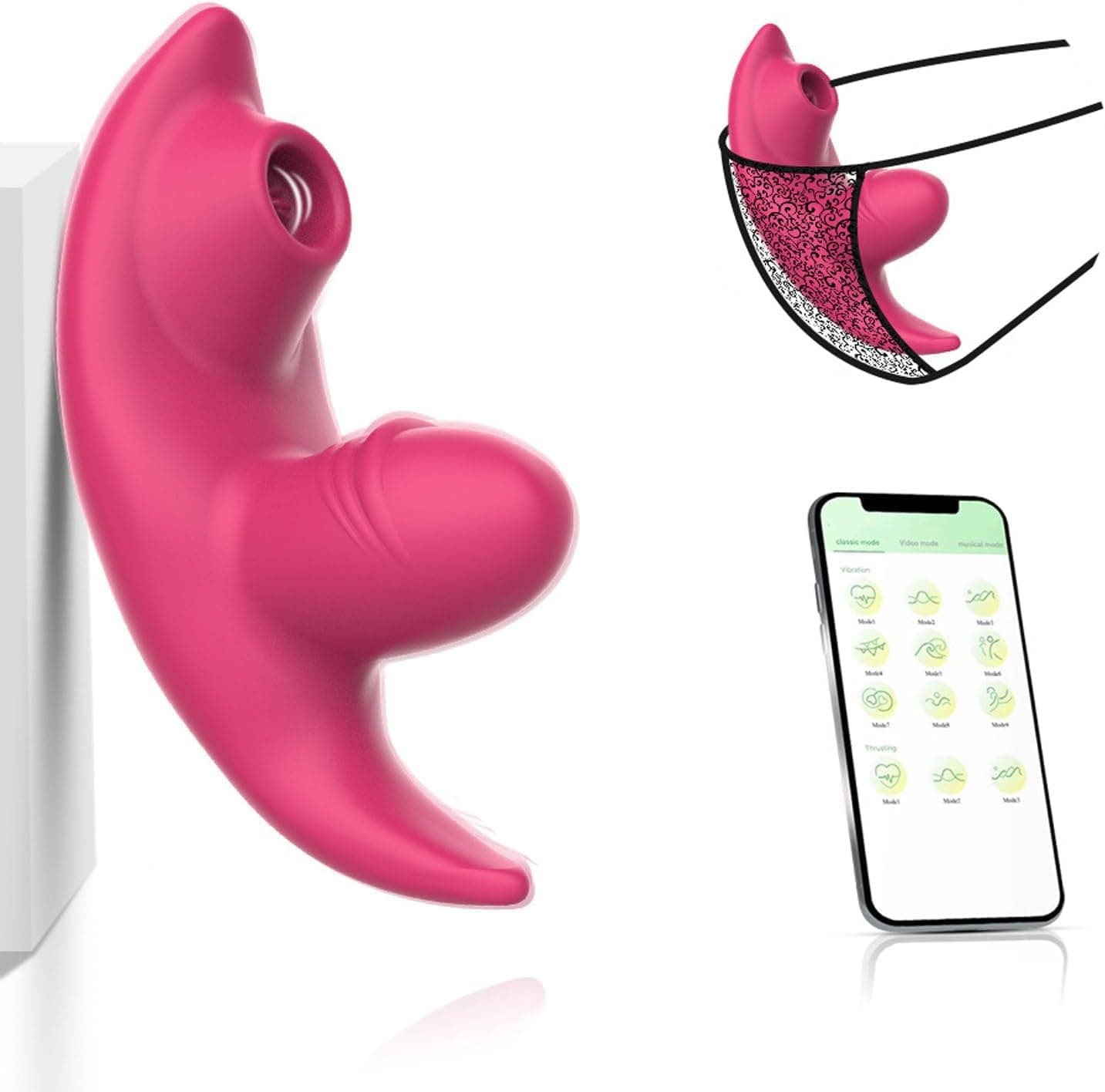 Butterfly Vibrator Vibration mit 9 Vibrationsmodi Auflegevibrator für Frauen Sex Toy mit Bluetooth APP-Steuerung Liebeskugeln für die Frau Vibro ei für unterwegs Sexspielzeug für Frauen