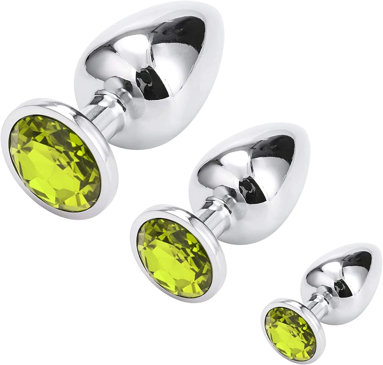 Klein Medium Groß Metall Analplug Set Buttplug Anal Butt Plug mit Kristall Diamant