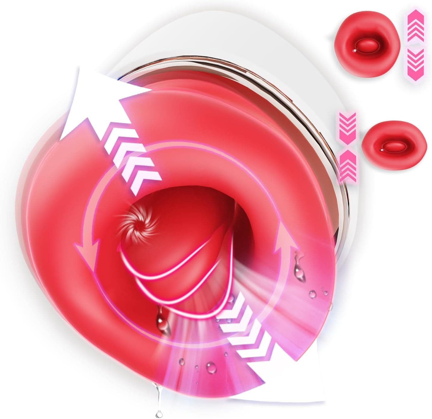 Sauger Vibrator Sex Spielzeug, Vibration für Frauen mit 3 Saugmodi 10 Zungenlecken 360°Rotierende Sexspielzeug für Klitoris Stimulator Erotik Sex Toys Sex Spielzeug für die Paare (Rot)