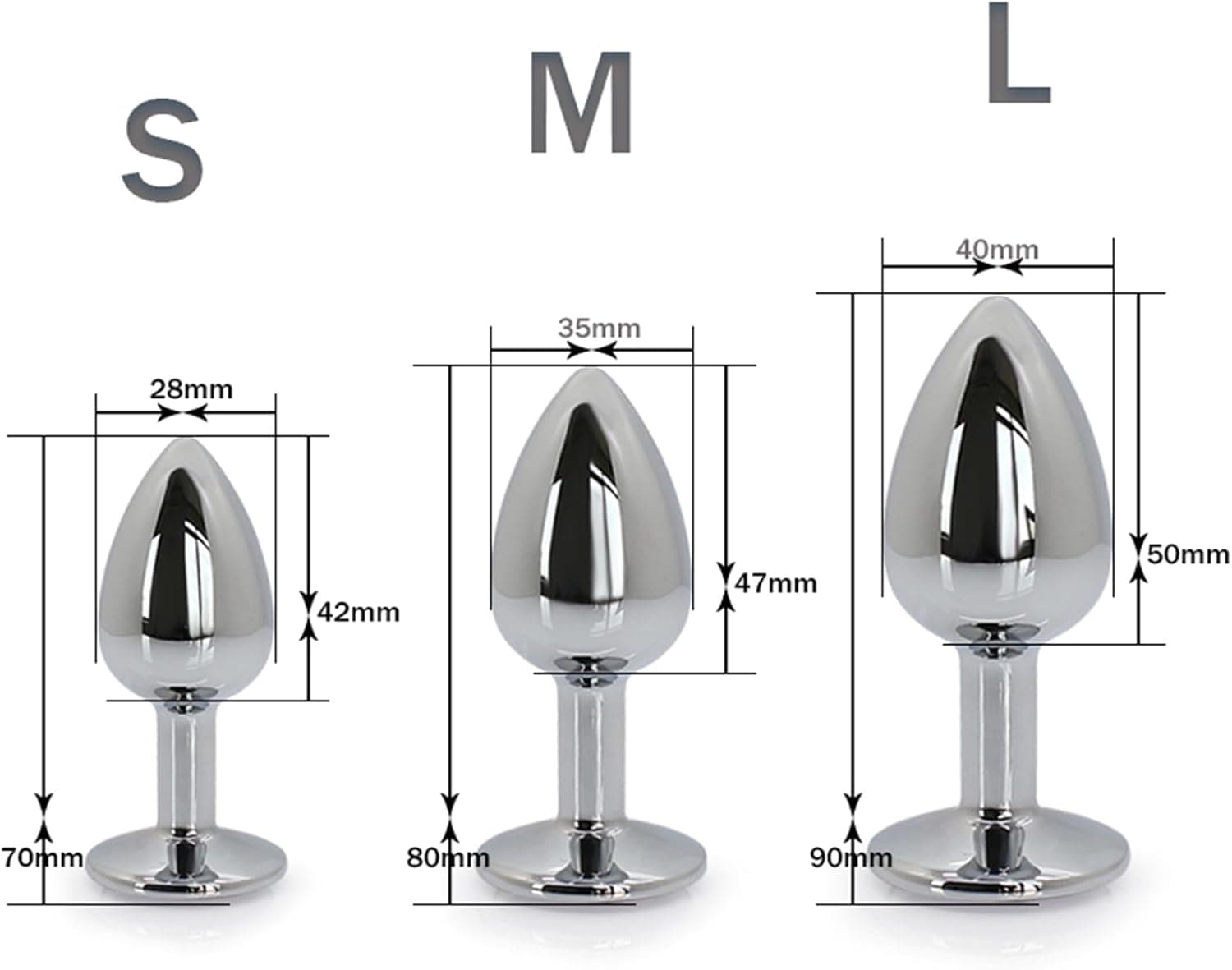 3 Stücke Klein Medium Groß Metall Analplug Set mit Kristall Diamant Sex Spielzeug,Buttplug Anal Butt Plug,für Frauen Männer Paare Anfanger für Frauen Männer Plug Metall Set (Dunkellila)