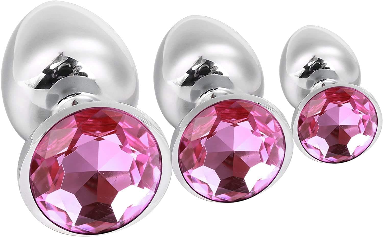 Klein Medium Groß Metall Analplug Set Buttplug Anal Butt Plug mit Kristall Diamant