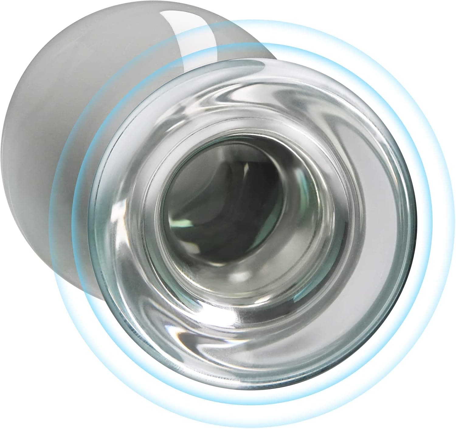 SXOVO Glas Dildo Buttplug Trainer, G-Punkt Stimulator Analplug mit Stoss Kegel Glas Kristall Analdildo Butt Plug Analsexspielzeug für Frauen Männer Masturbation (L)