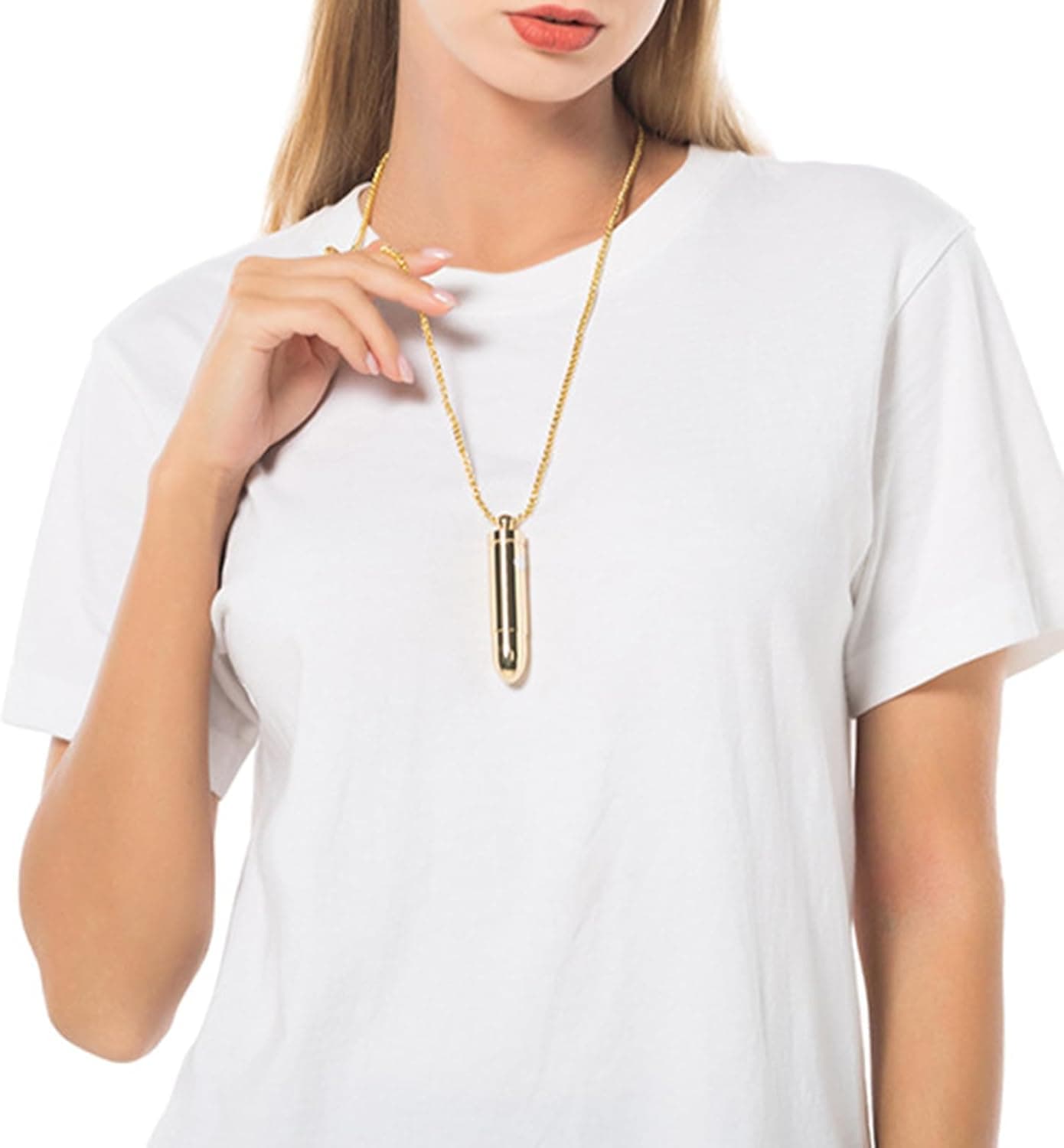Jinqian Mini Vibrator für Frauen mit Klitoris Stimulation und G Punkt Vibration 10 Vibrationsmodi Kleiner Bullet Vibratoren Massagestab für unterwegs Sex Spielzeug für die Frau(Gold)