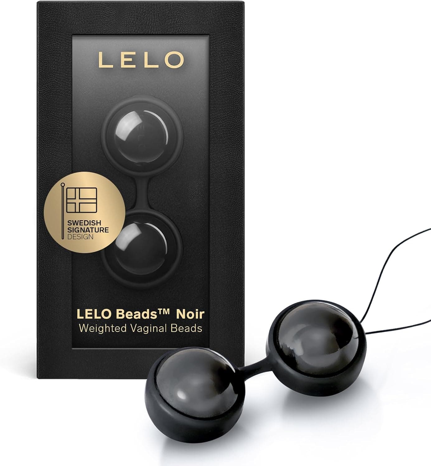 LELO Beads Noir Premium Edition luxuriöser Silikonkugeln, Liebeskugeln Sexspielzeug, für Kegel-Übungen mit Vergnügen, Beckenbodentrainer für Frauen