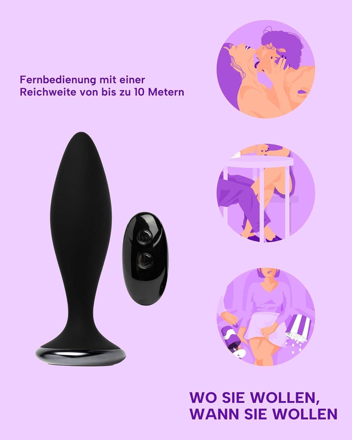 MySecretCase Analplug# Für Männer und Frauen Vibrator mit Fernbedienung Buttplug für Männer 10 Vibrationsmodi Anal Vibrator Analplug USB Wiederaufladbar Analdehner Plug Für Frauen Sex Sexspielzeug