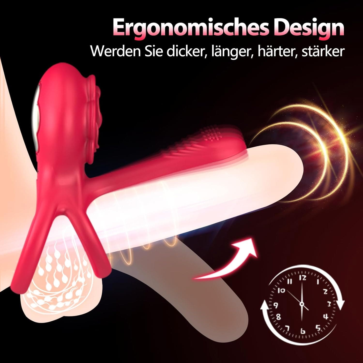 Vibrierender Penisring Sex Spielzeug für die Männer- 3 In 1 Cockring Sex Spielzeug für die Paare 10 Vibrationsmodi Penis Vibrator mit 6 Silikon Penisringe Set Männer Sex Sexspielzeug für Paare Extrem