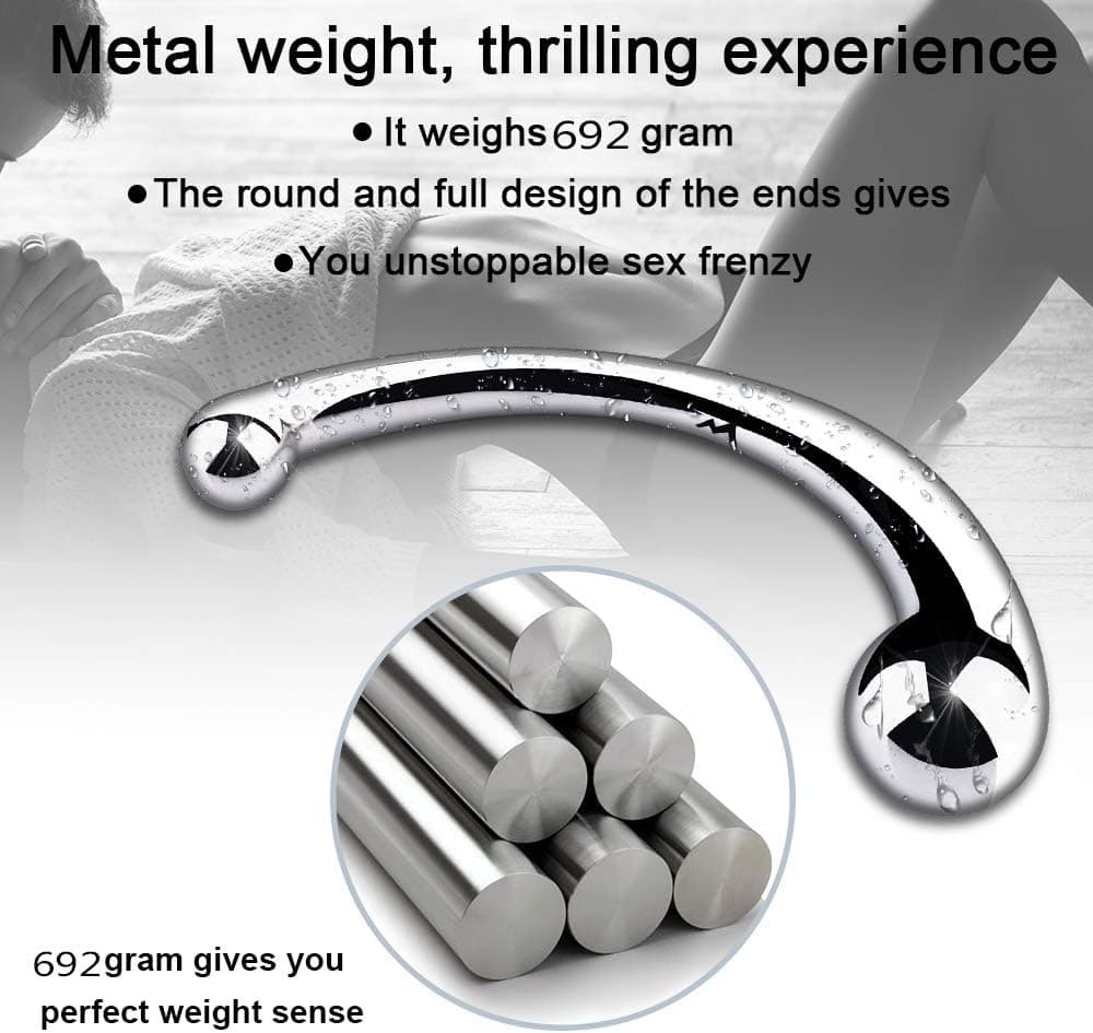 Reiner G-Punkt-Metallstab Anal-Prostatamassage-Stab Massagegerät aus poliertem Stahl Harter Dildo 698 G