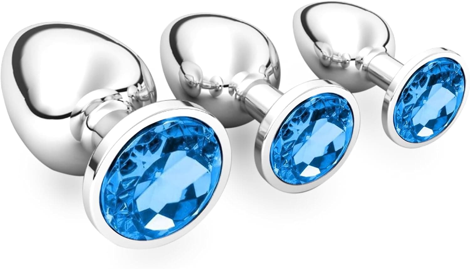 3 Stücke Klein Medium Groß Metall Analplug Set mit Kristall Diamant Sex Spielzeug,Buttplug Anal Butt Plug,für Frauen Männer Paare Anfanger für Frauen Männer Plug Metall Set (Dunkellila)