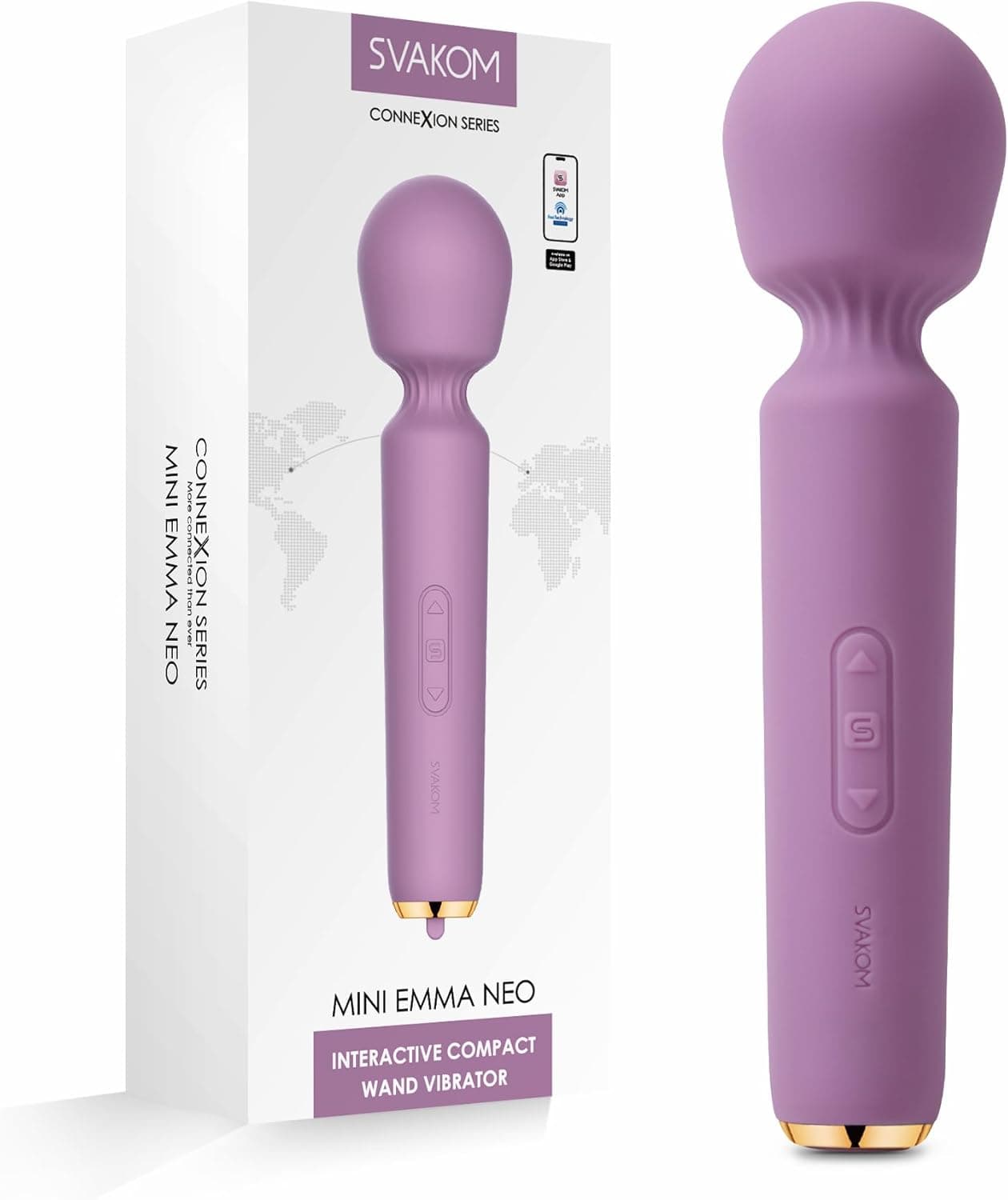 SVAKOM MINI EMMA NEO Vibrator Vibration für frauen - Leise Starke Massagegerät - Sexspielzeug mit 6 Vibration 10 Intensitäten - Massagestab Dildo für Klitoris G Punkt, Vibratorensets mit APP Kontrolle