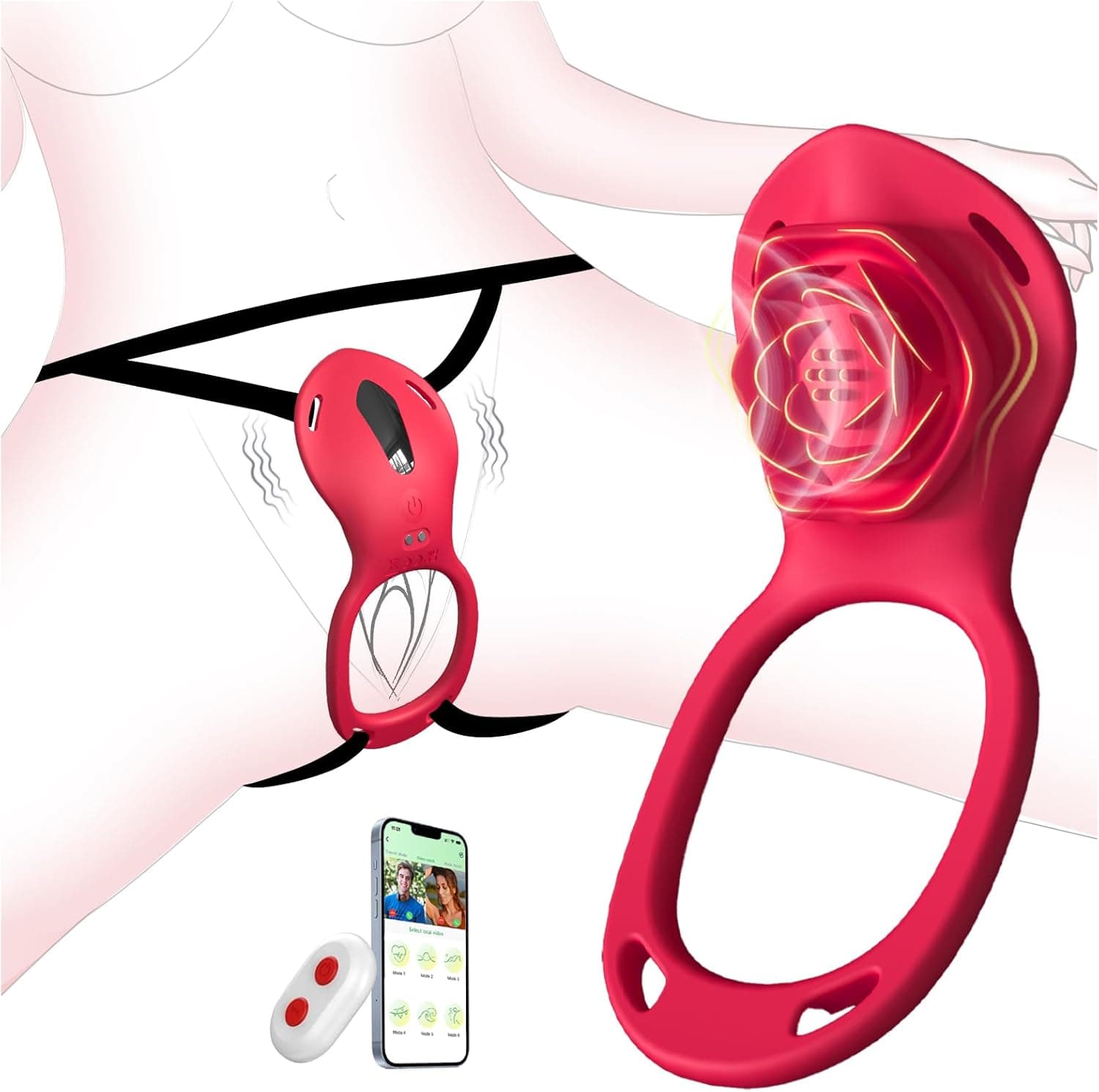 Sex Spielzeug für die Paare Frau Männer, BDSM Rose Vibration für Frauen, Vibratorensets für Frauen Klitoris mit Fernbedienung Leise, Penisring Vibrator App, Erotisches Sexspielzeug Sex Maschine Spiele