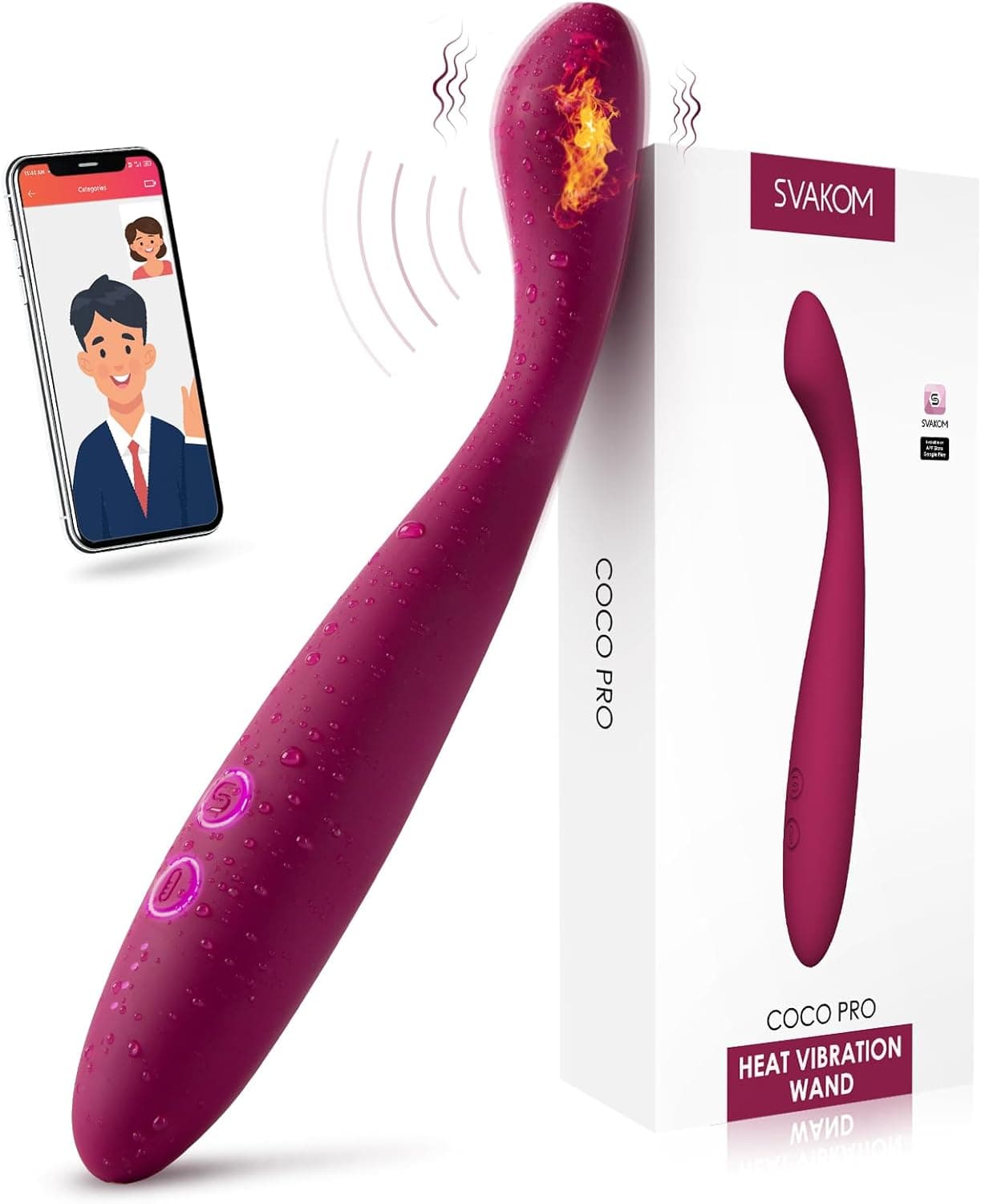 SVAKOM COCO Vibratoren für Sie,8 Sekunden zum Orgasmus,Dildo Erotik Sexspielzeug für Paare und Frauen,Vibrator mit Stoßfunktion,Klitoris G-Punkt Stimulator,Analvibrator