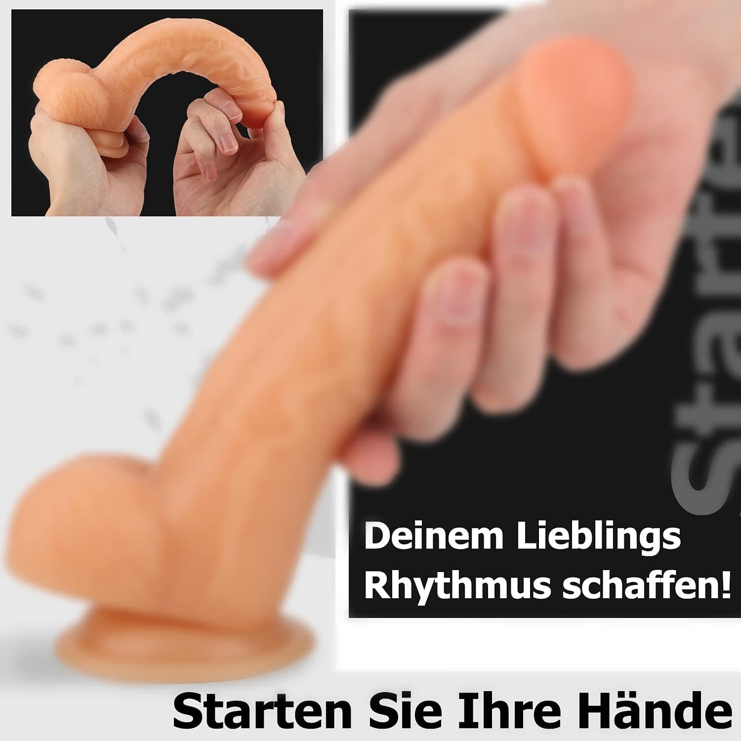 Klein Realistischer Dildo mit Starke Saugnapf, 19CM Klassische, Perfekter Real Venen und Prallen Hoden Analdildo Sexspielzeug für Anfänger Frauen Männer