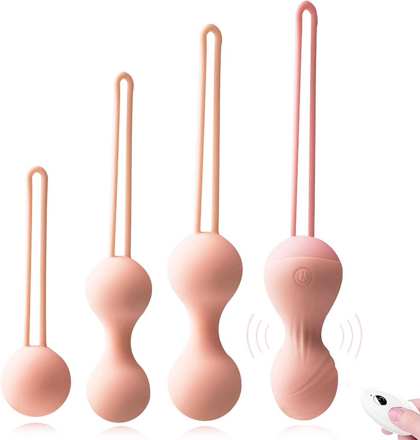 3er Silikon Liebeskugeln und 1er Vibrator Fernbedienung Liebeskugeln für die Frau Vibration Intensive Beckenboden-Trainings Vaginalkonen Analkette Analkugeln für frau