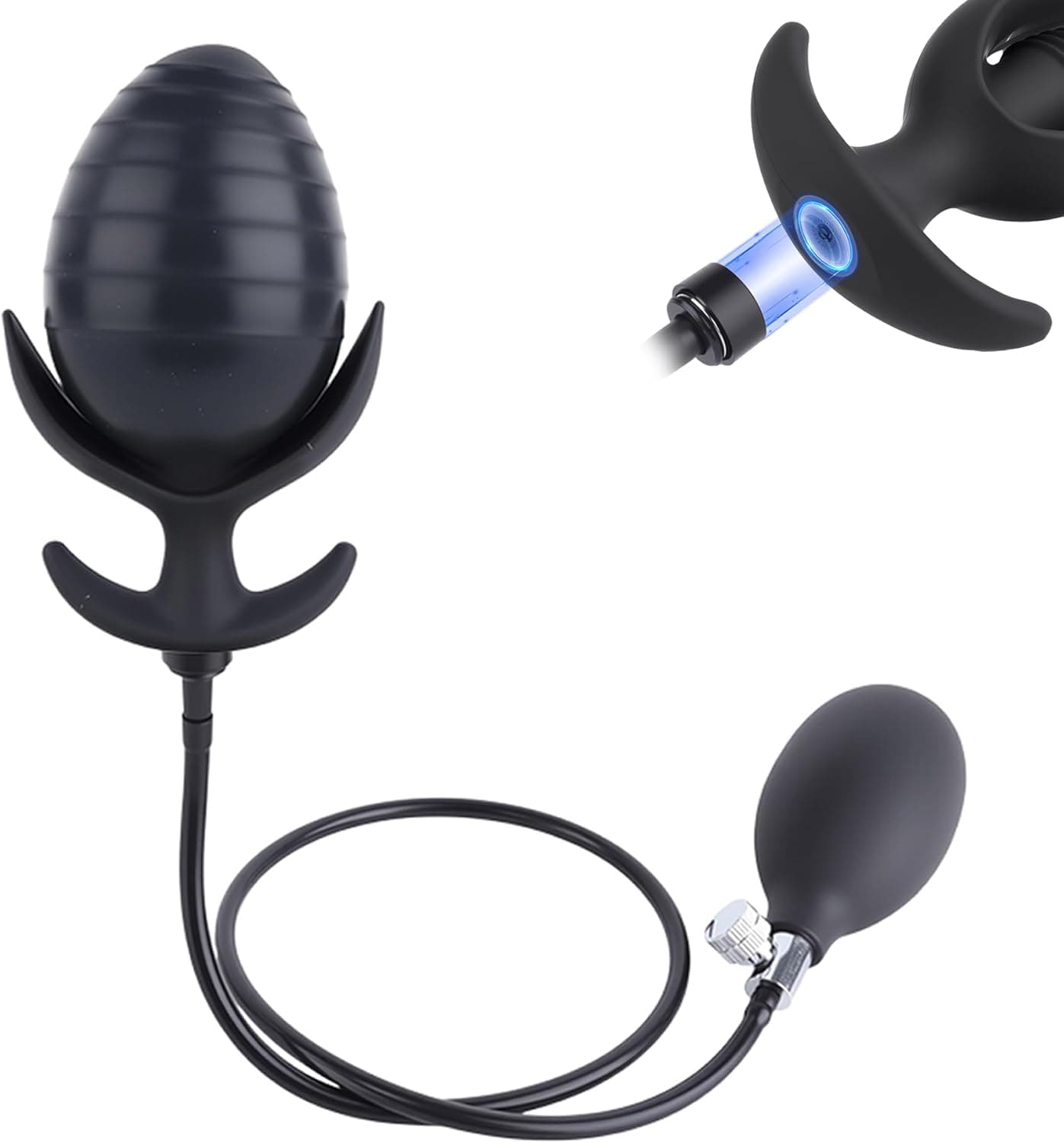 Aufblasbar Analplug Mit Abnehmbarer Pumpe Verstellbar Silikon öFfnung Groß Buttplug Analdilatator Analperlen Geeignet FüR MäNner Frauen Und Paare Erwachsene