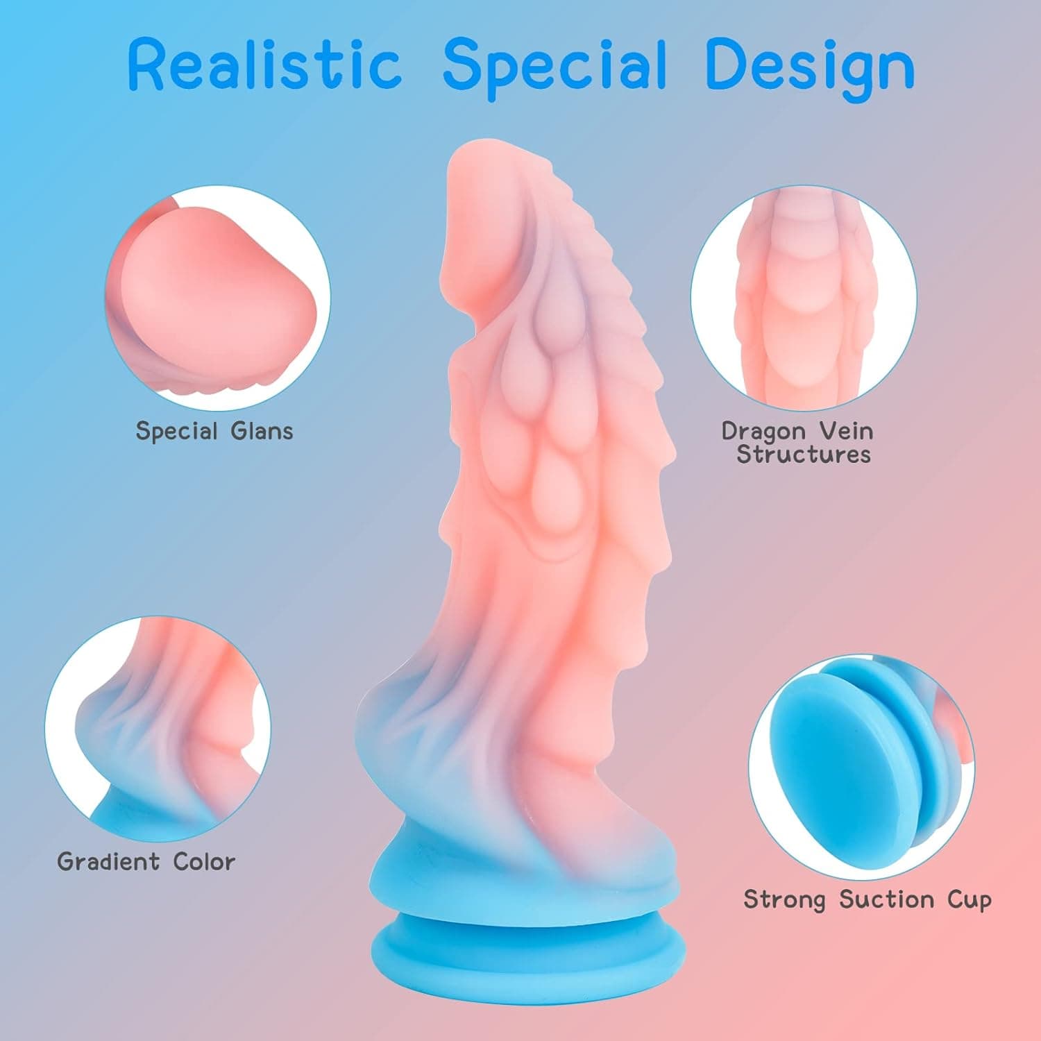 Realistischer Silikon-Dildo für Frauen: 8,66 Zoll großer Drachenmonster Dildo mit starkem Saugnapf für freihändiges Spielen, großer Analplug Dildo Erwachsene Sexspielzeug für Frauen oder Männer