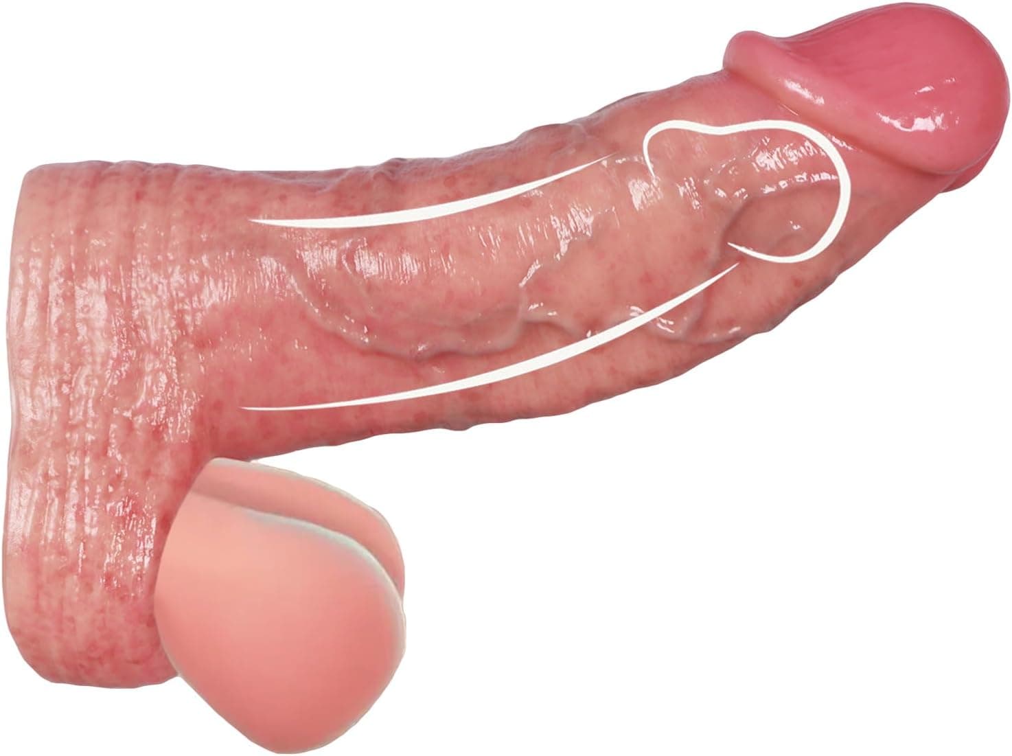 Realistische Silikon Dildo Penismanschetten Sexspielzeug, Penis Sleeve Sex Spielzeug für die Männer und Paara, Penisverlängerung Penisvergrößerung Zeitverlängerung Penishülle Sex Toys (M)