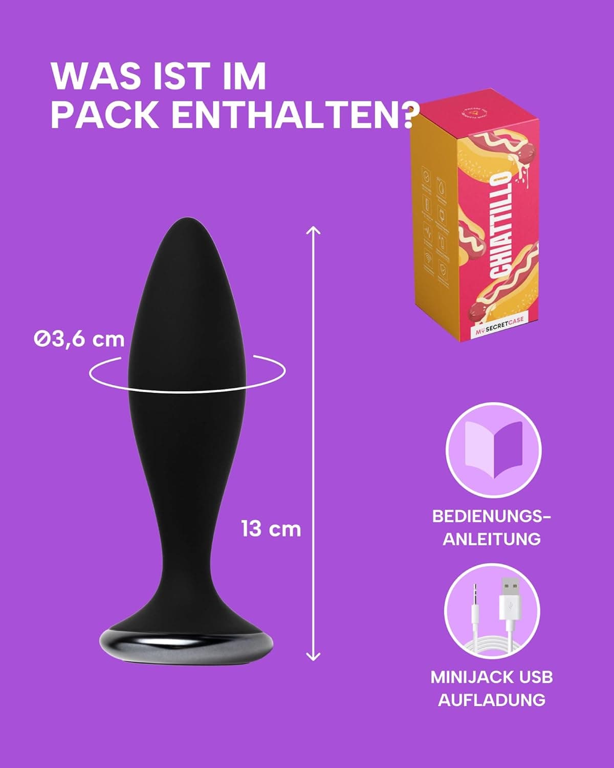 MySecretCase Analplug# Für Männer und Frauen Vibrator mit Fernbedienung Buttplug für Männer 10 Vibrationsmodi Anal Vibrator Analplug USB Wiederaufladbar Analdehner Plug Für Frauen Sex Sexspielzeug