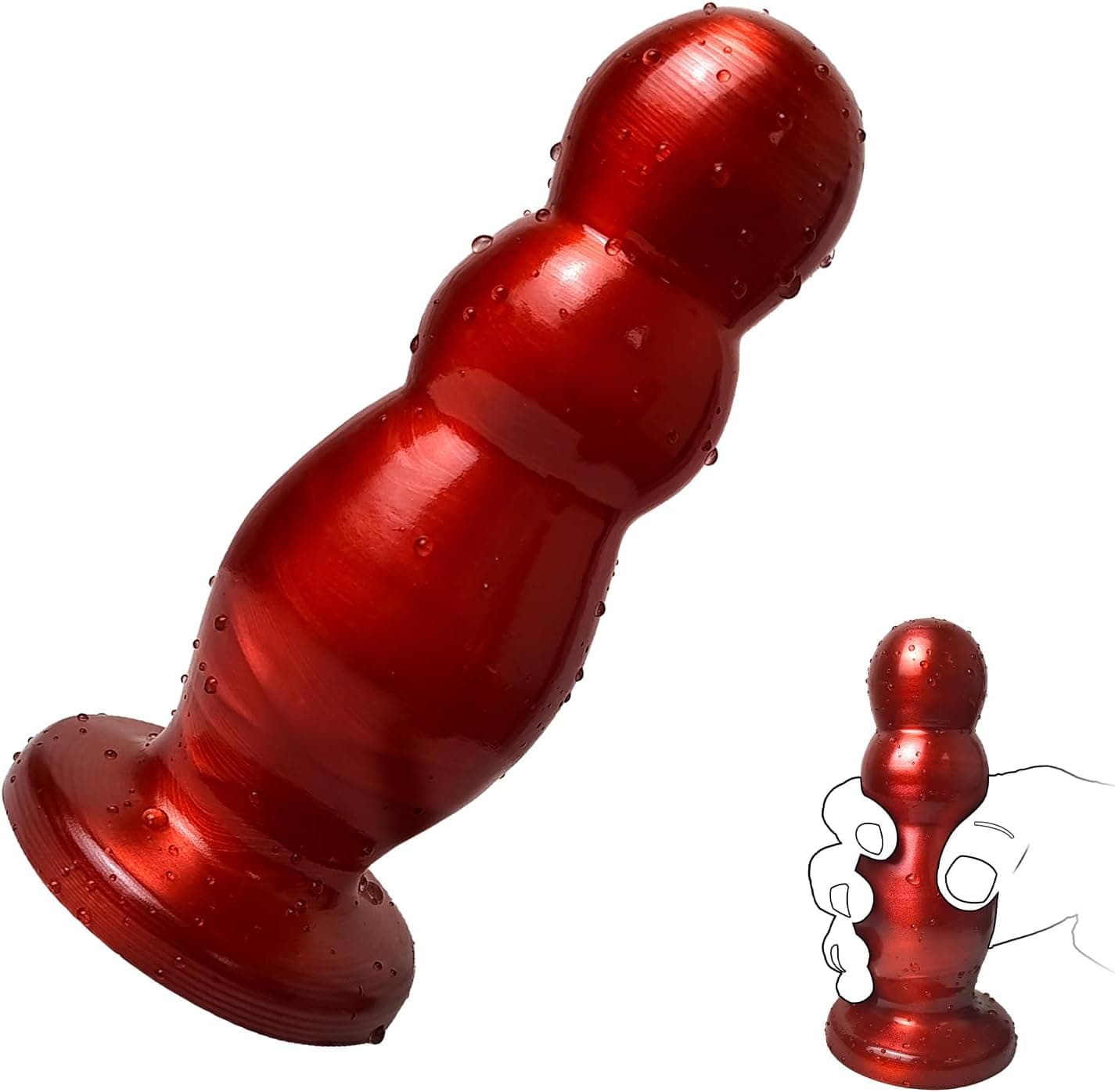 Riesen Anal Plug Butt Plug mit 3 Kugeln Analkugel mit Saugnapf Groß Anal Dildo Anus Dilatator Analperlen Prostata Massager Buttplug Analdildo Sex Spielzeug Für Männer Frauen